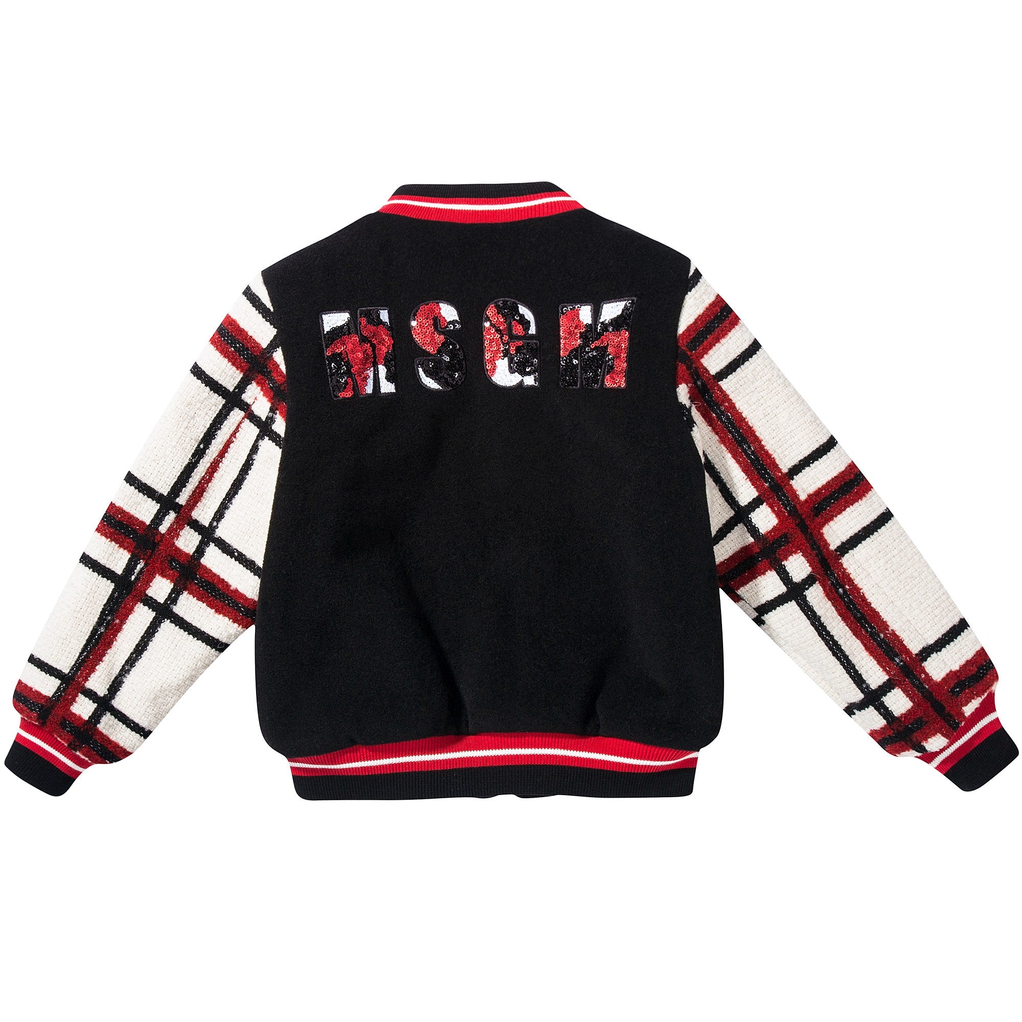 Girls Black Tartan Wool Jacket