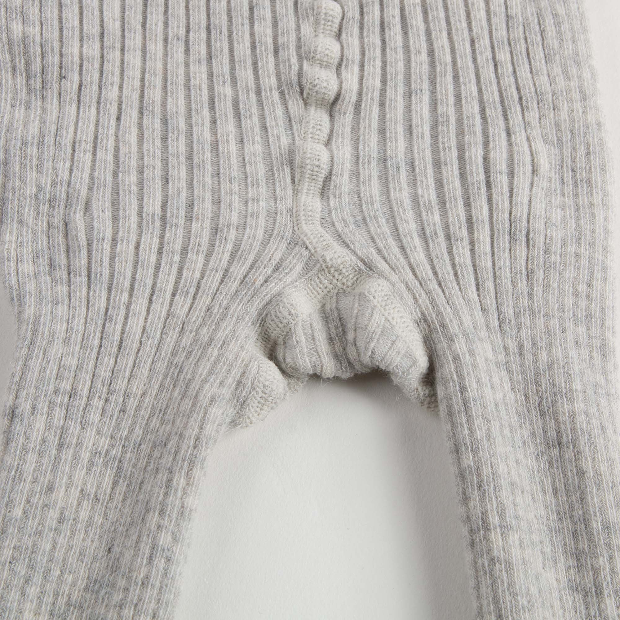 Girls Light Blue Cotton Ribbed Tights - CÉMAROSE | Children's Fashion Store - 6