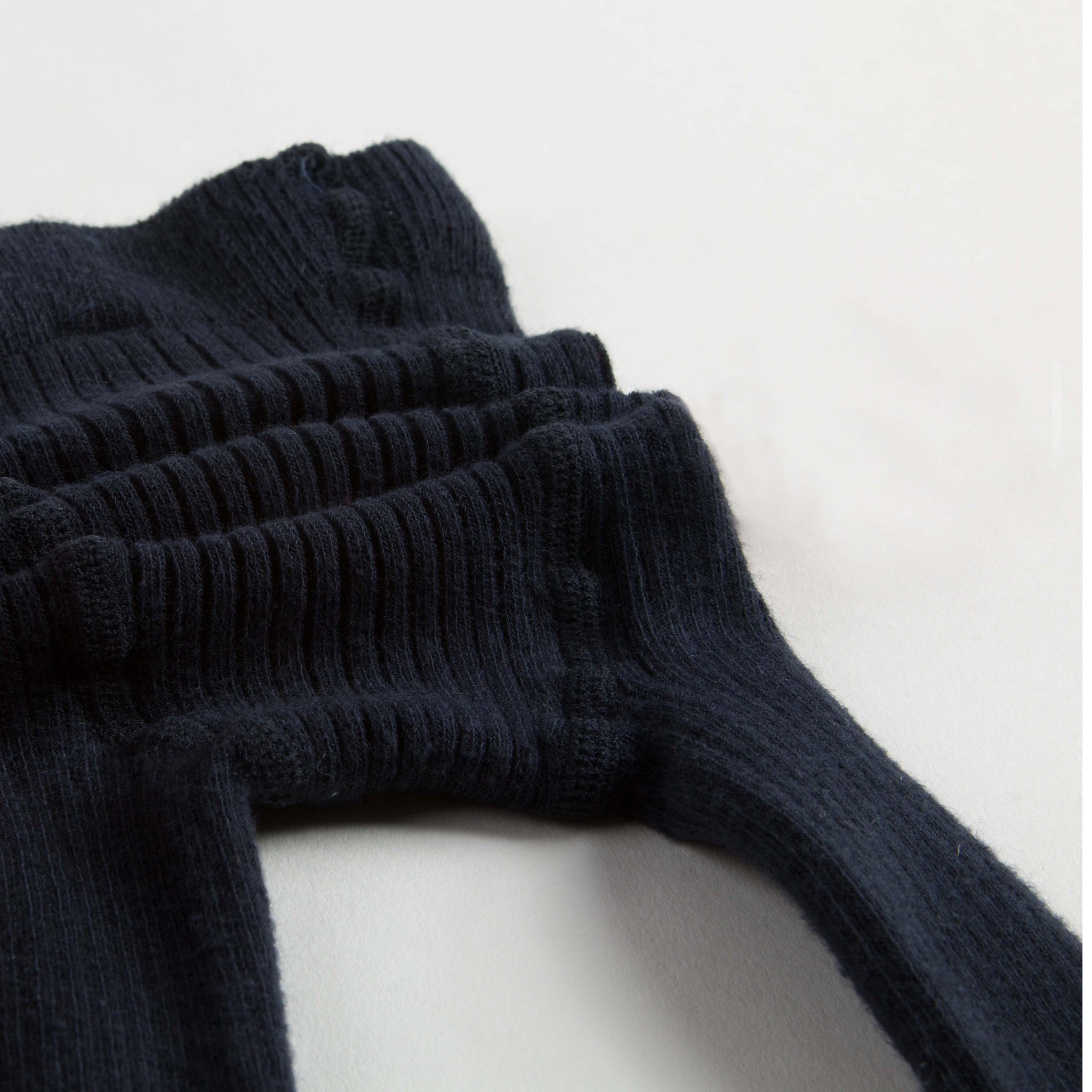 Baby Girls Navy Blue Cotton Ribbed Tights - CÉMAROSE | Children's Fashion Store - 3