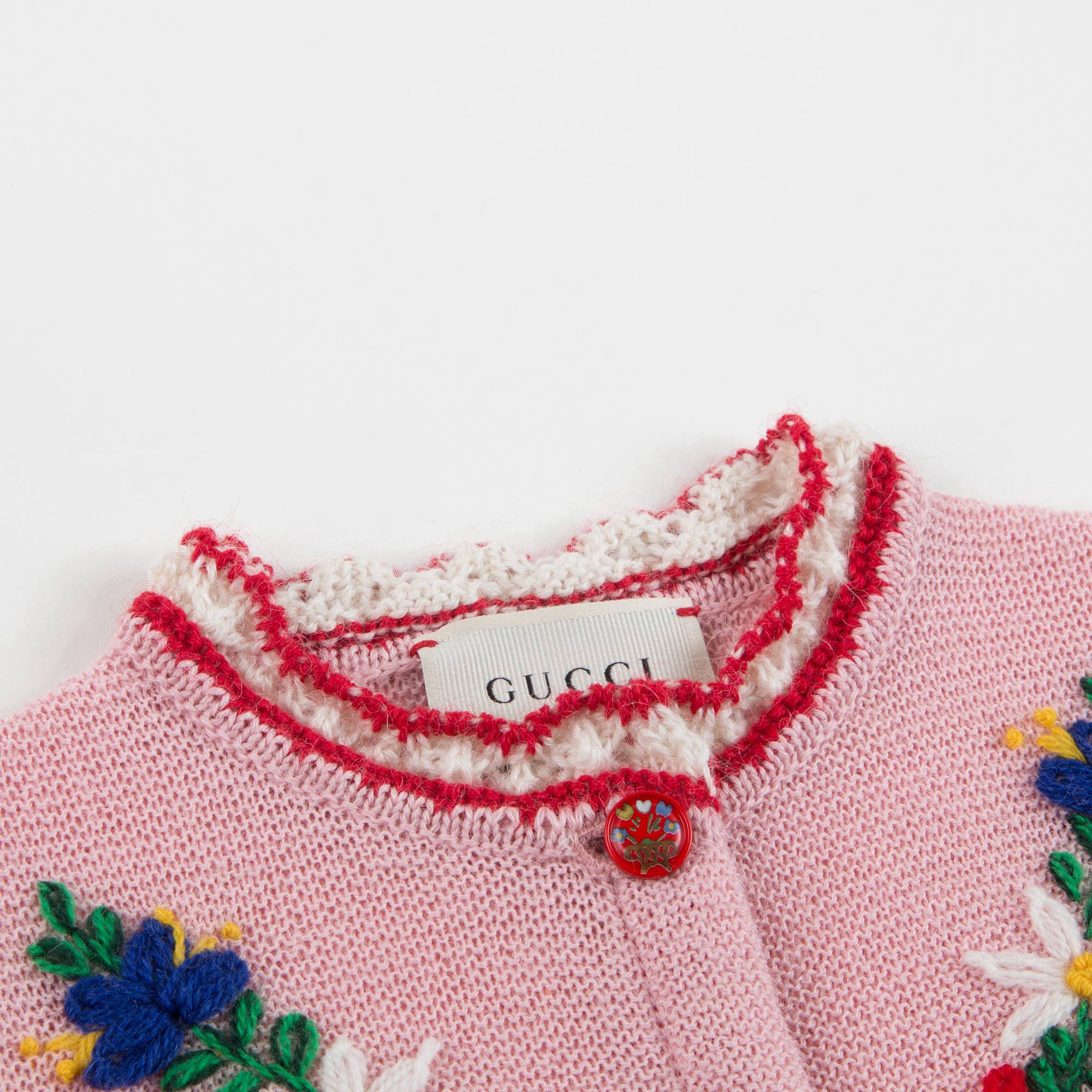 Girls Pink Wool Cardigan