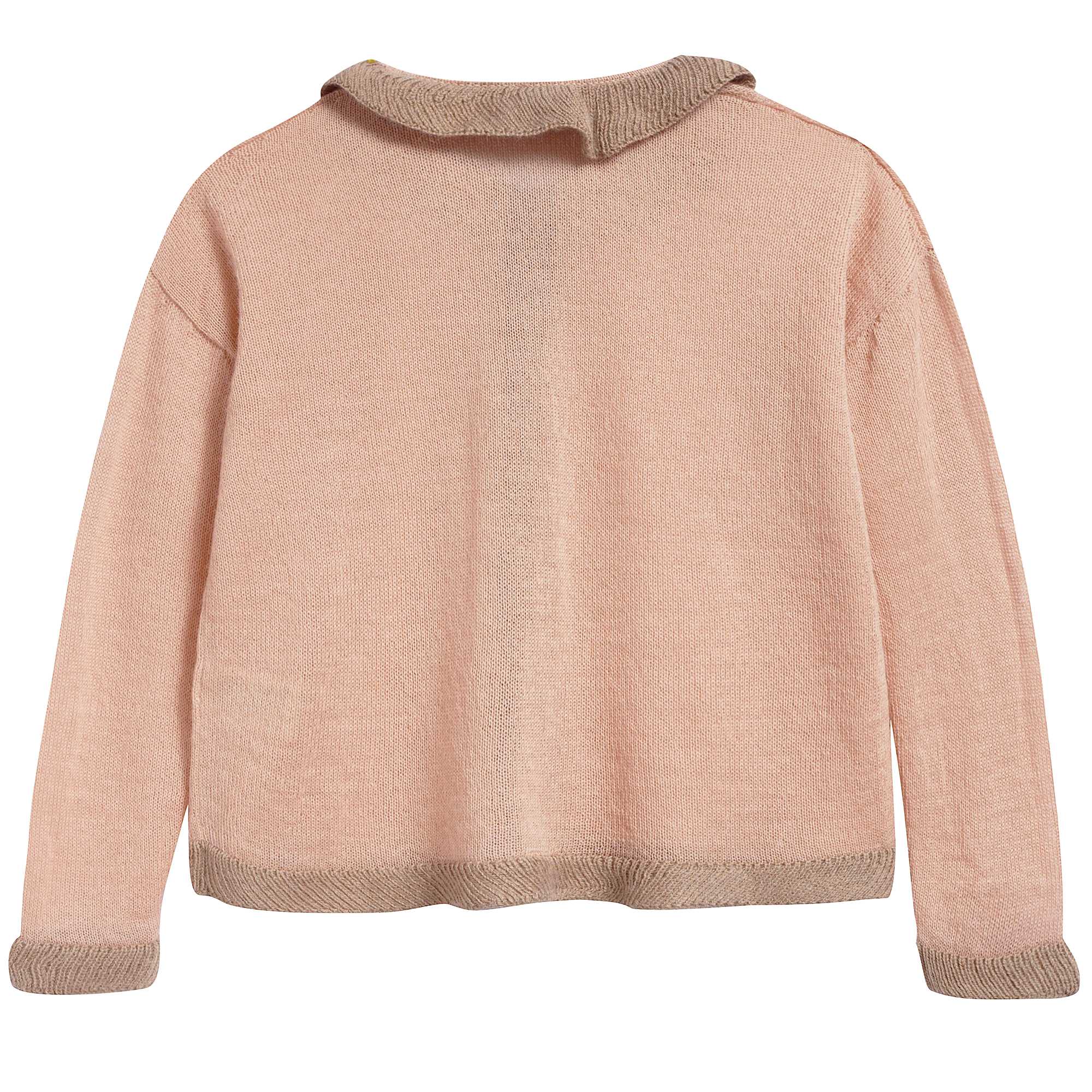 Girls Pink Baby Alpaca Knitwear Cardigan