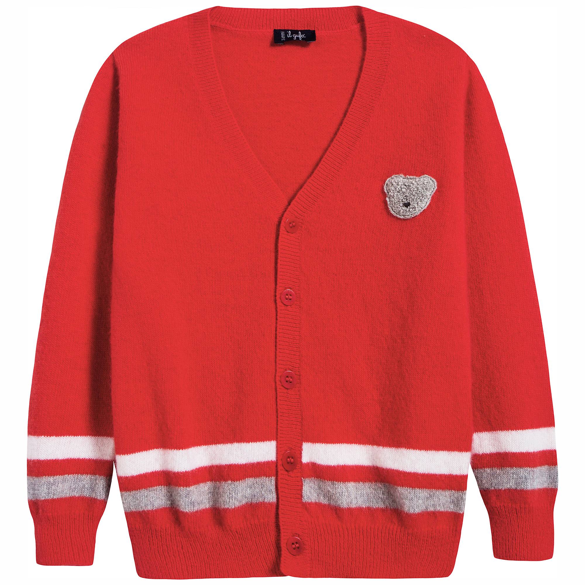 Baby Boys Red Wool Cardigan