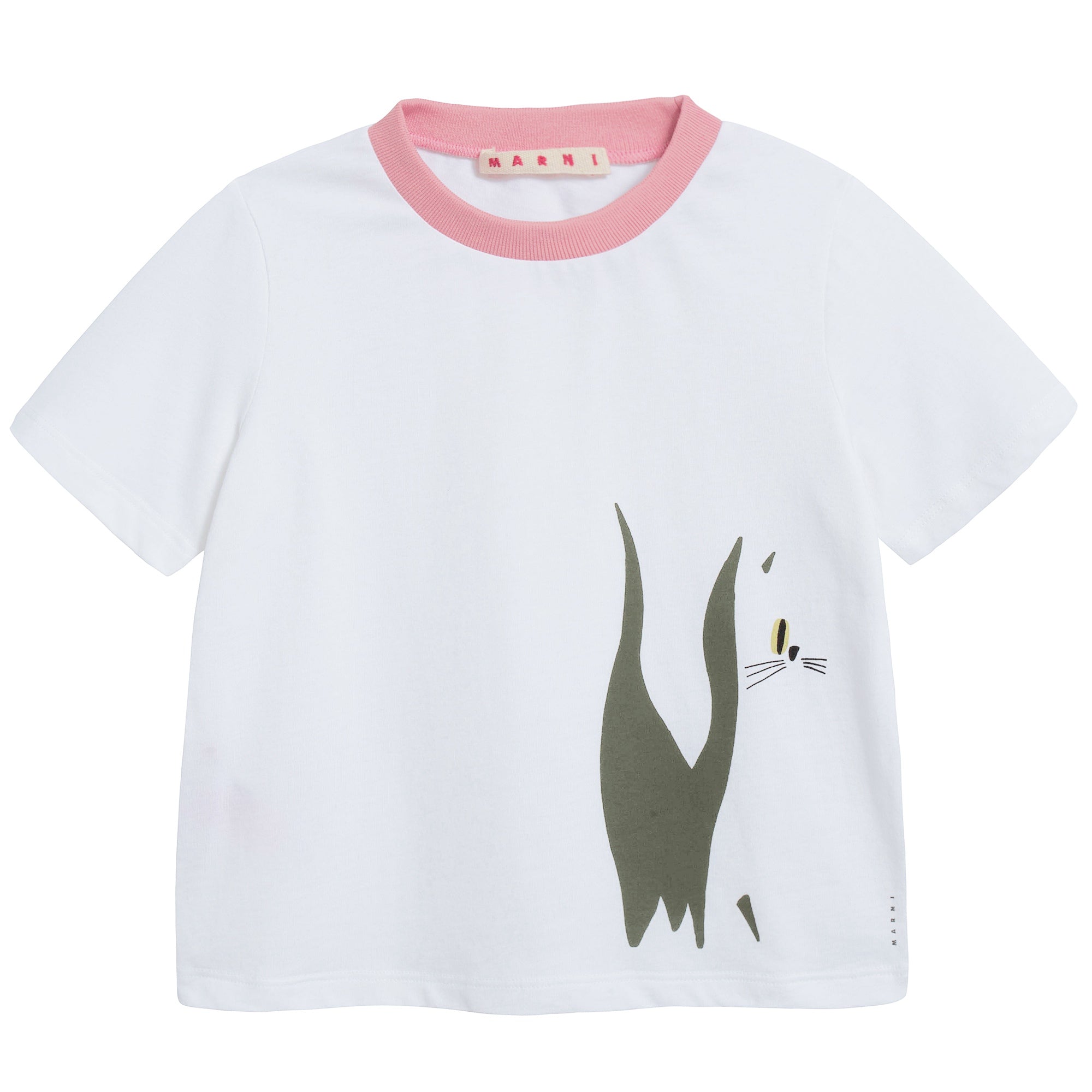 Girls White Cotton T-shirt