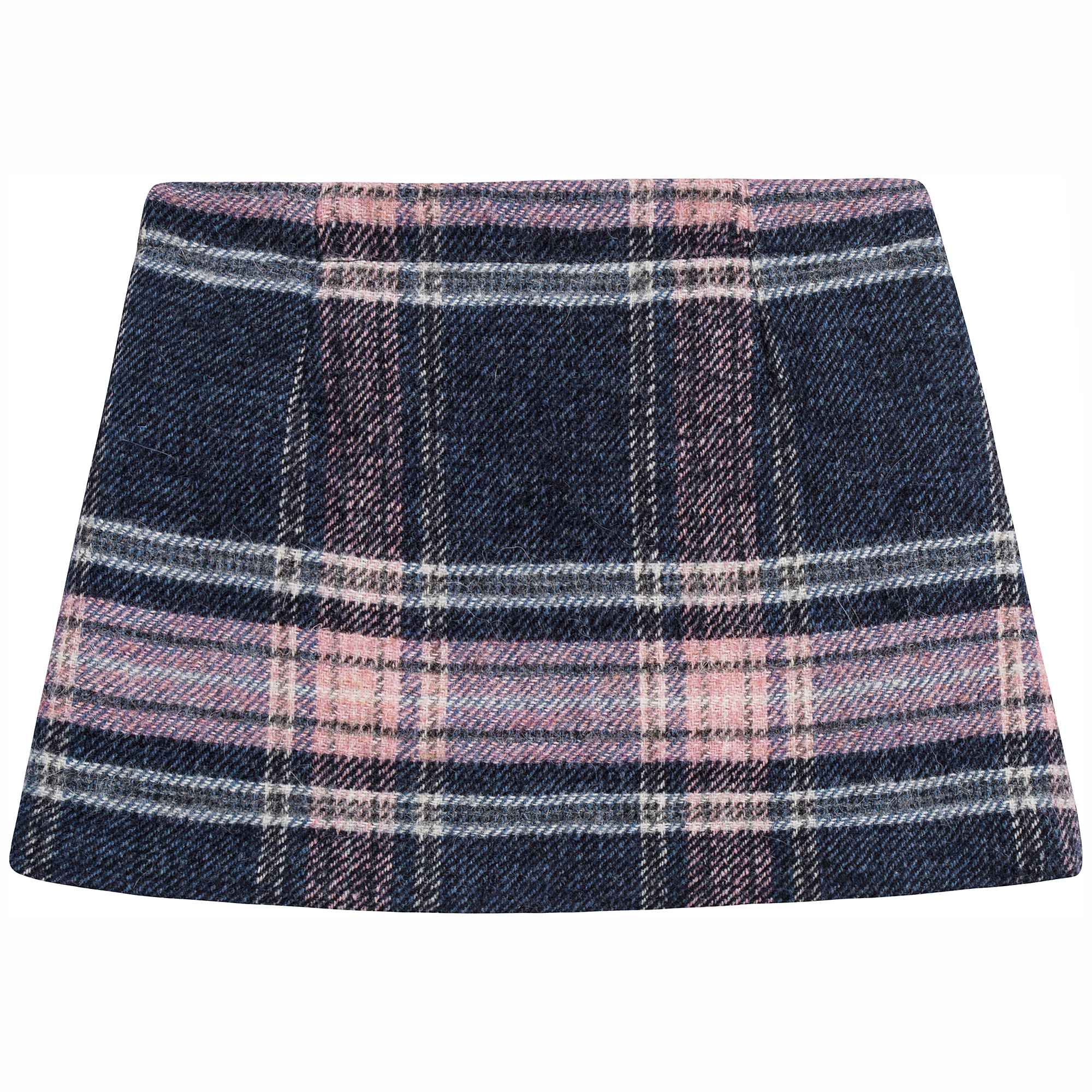 Girls Blue Check Wool Skirt