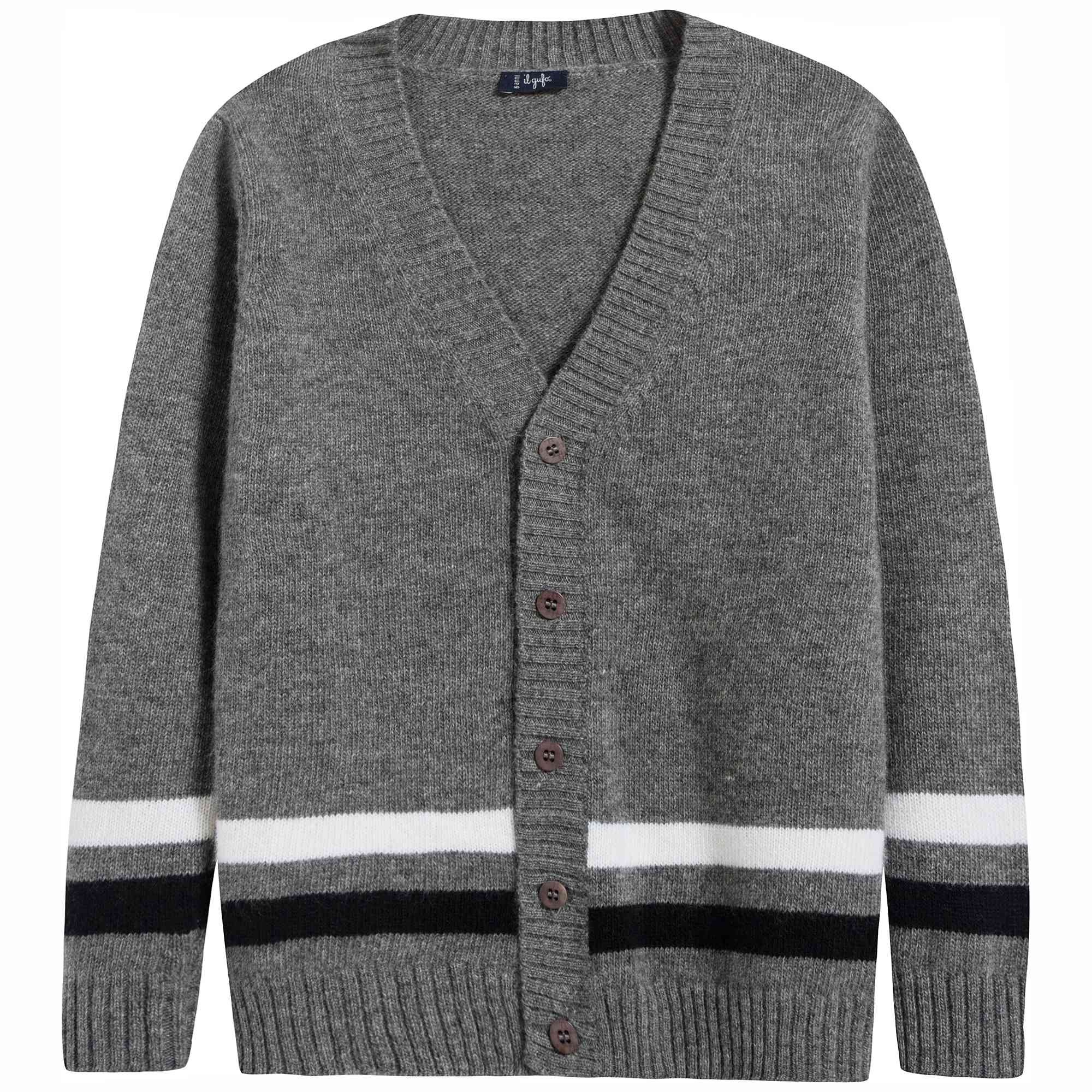 Baby Boys Grey Wool Cardigan