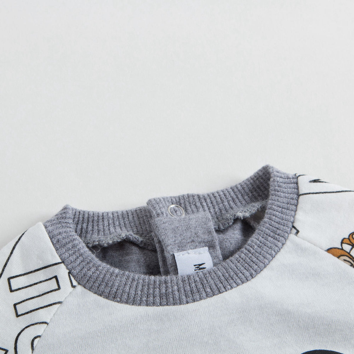 Ensemble 3 pièces de grenouillère bébé imprimée jouet blanc et gris