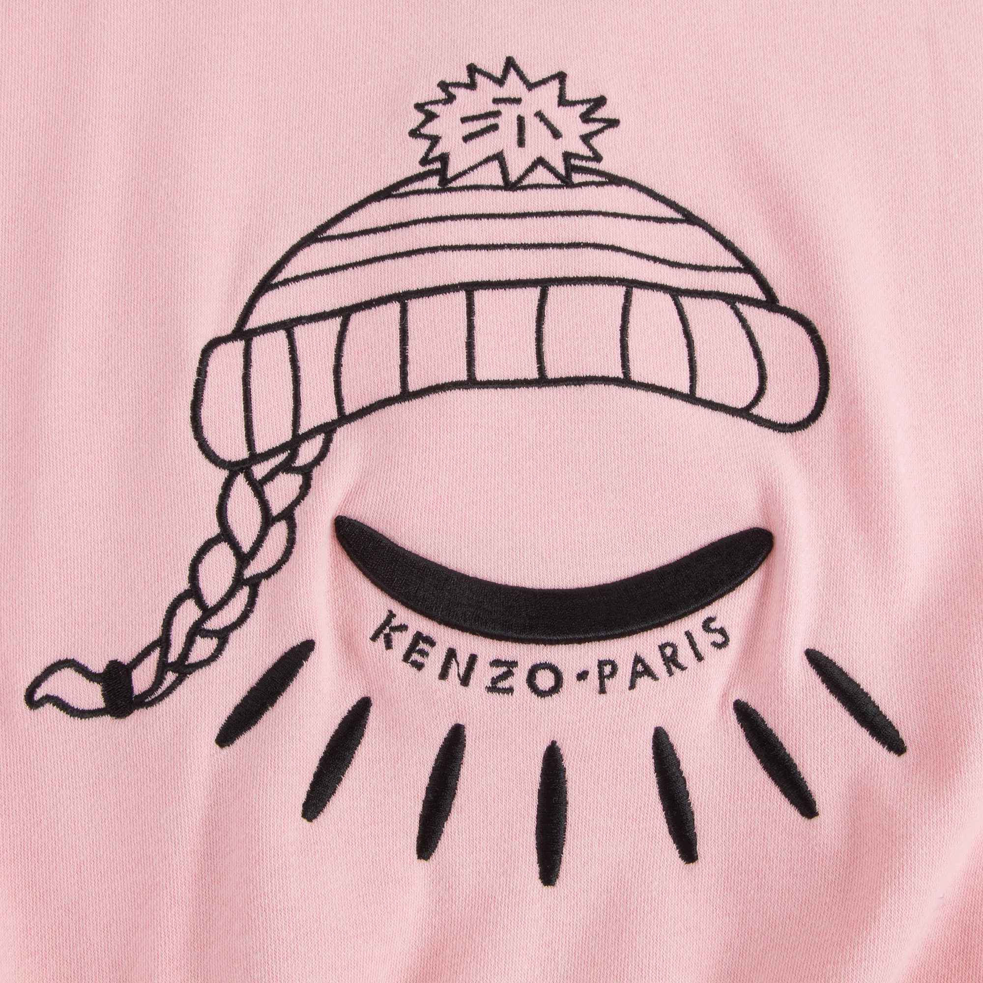 Girls Middle Pink With Eyes Cotton Sweatshirt