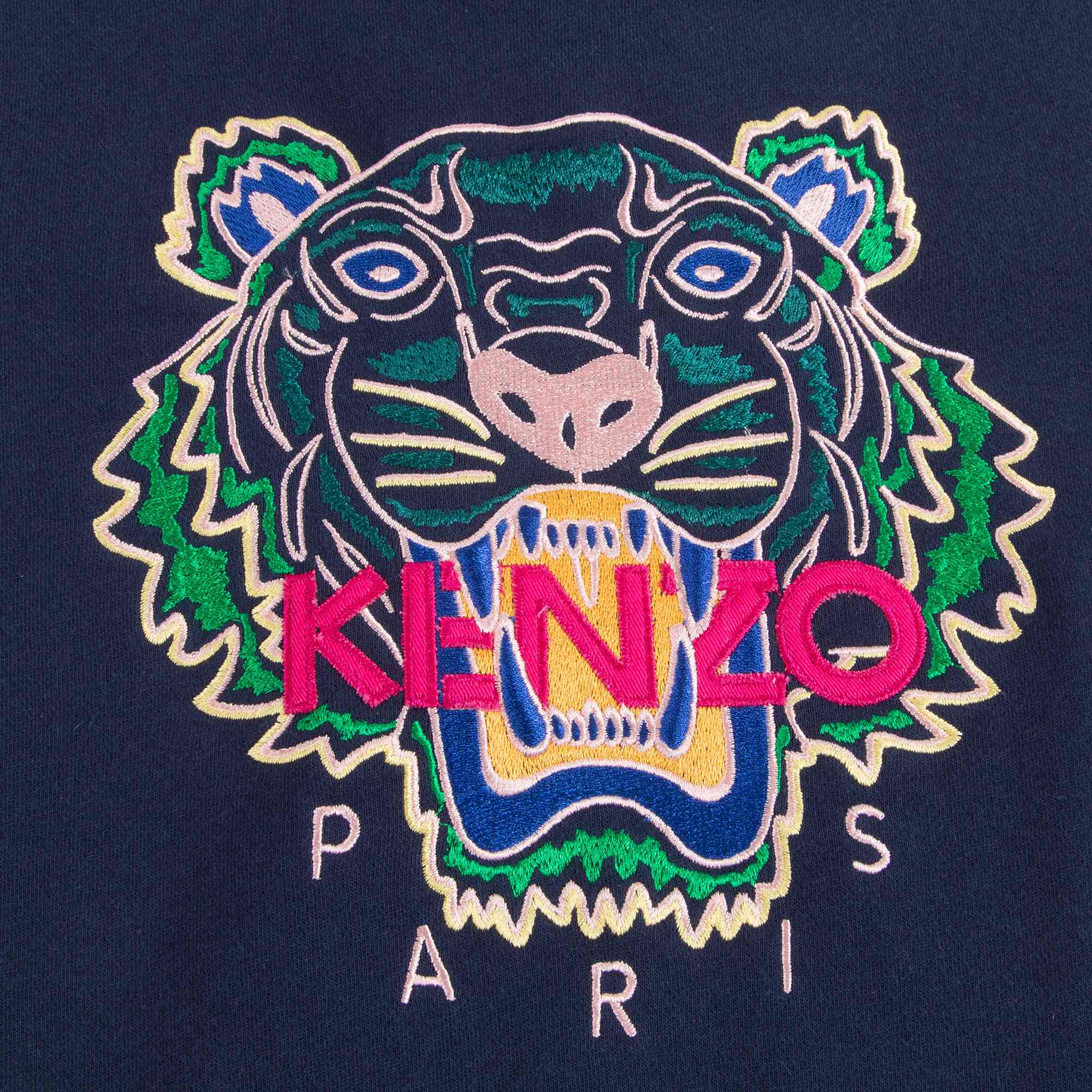 Girls Navy Tiger Cotton Sweatshirt