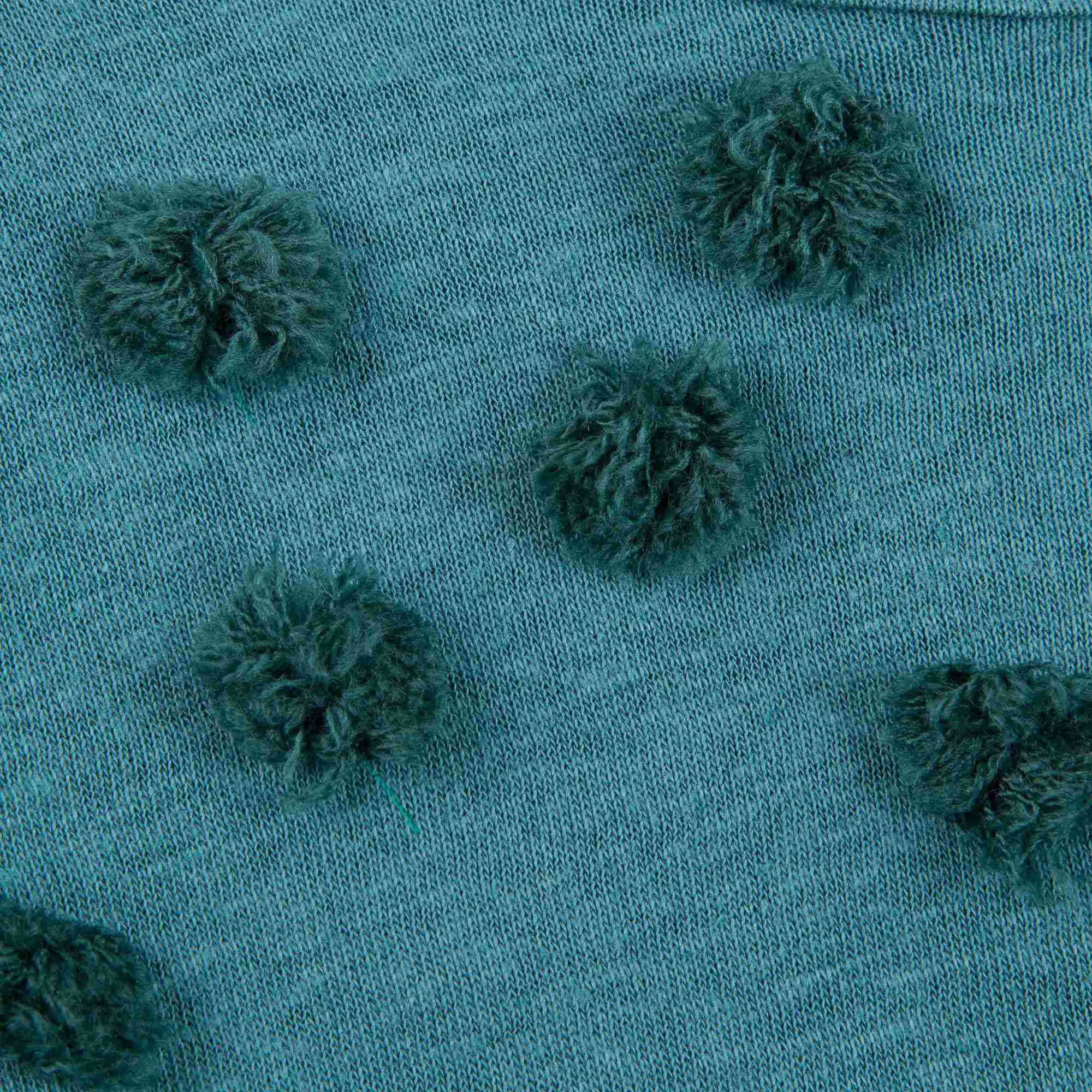 Girls Peacock Blue Cotton T-shirt