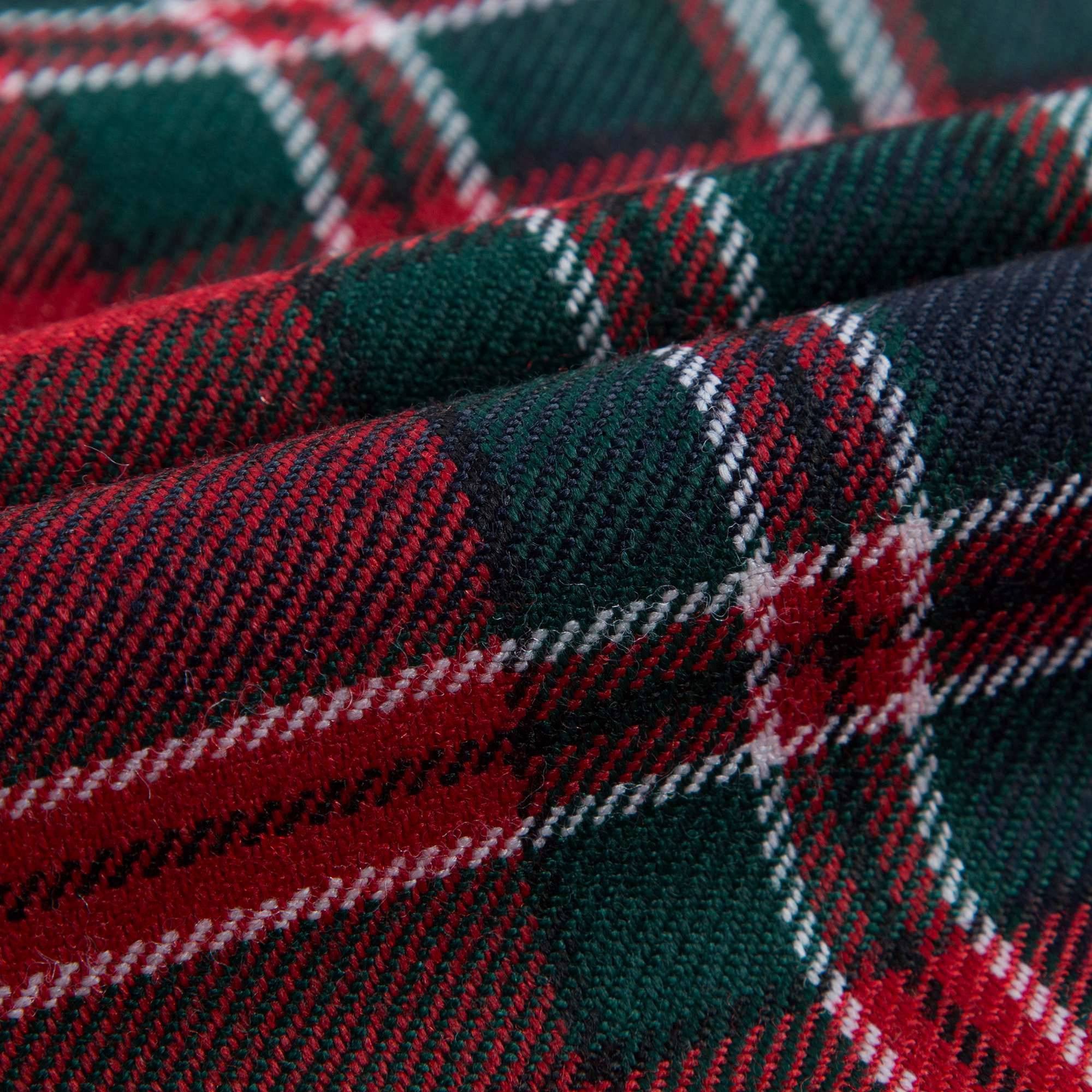 Girls Red Checked Wool Dress