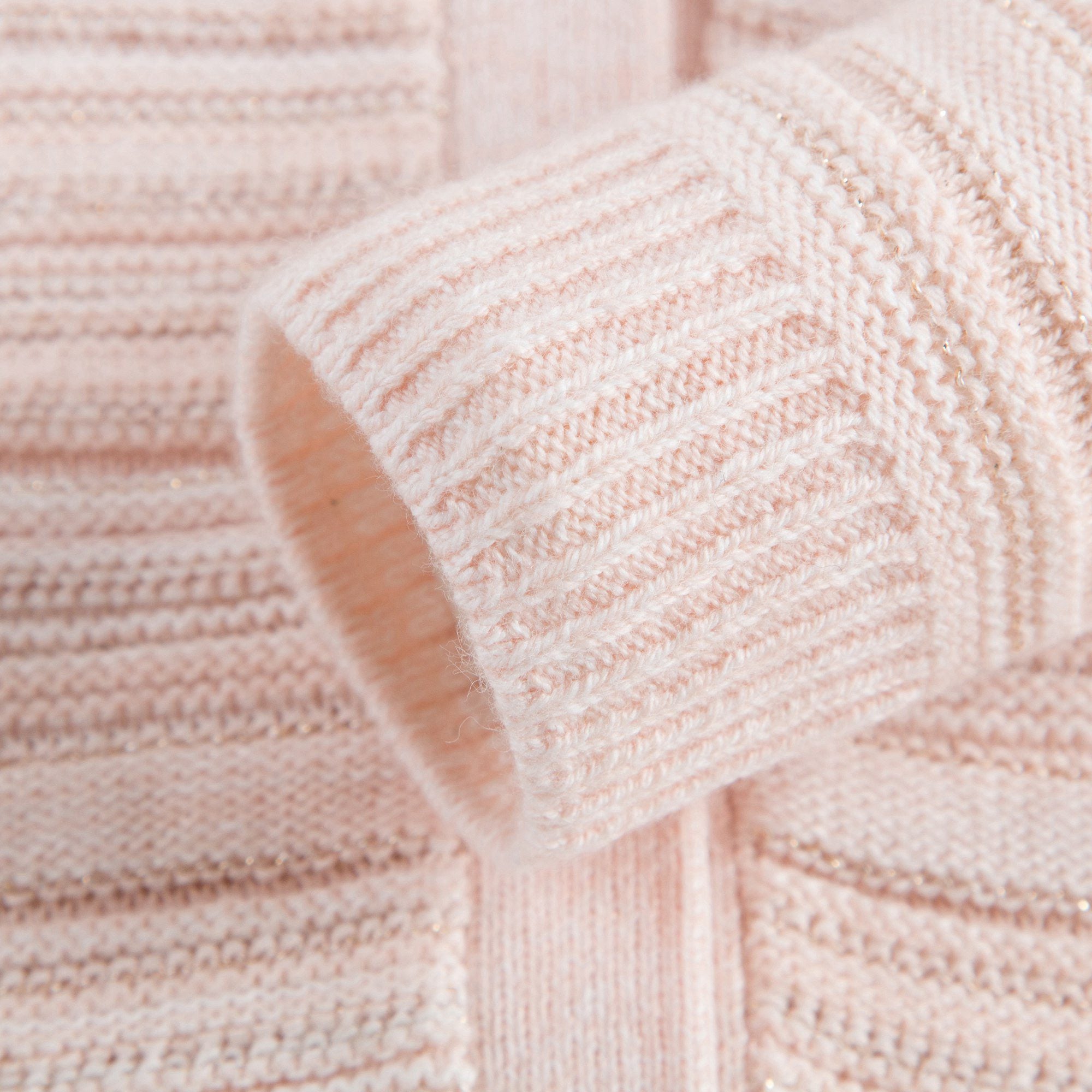 Girls Pink Stripes Knitted Cardigan