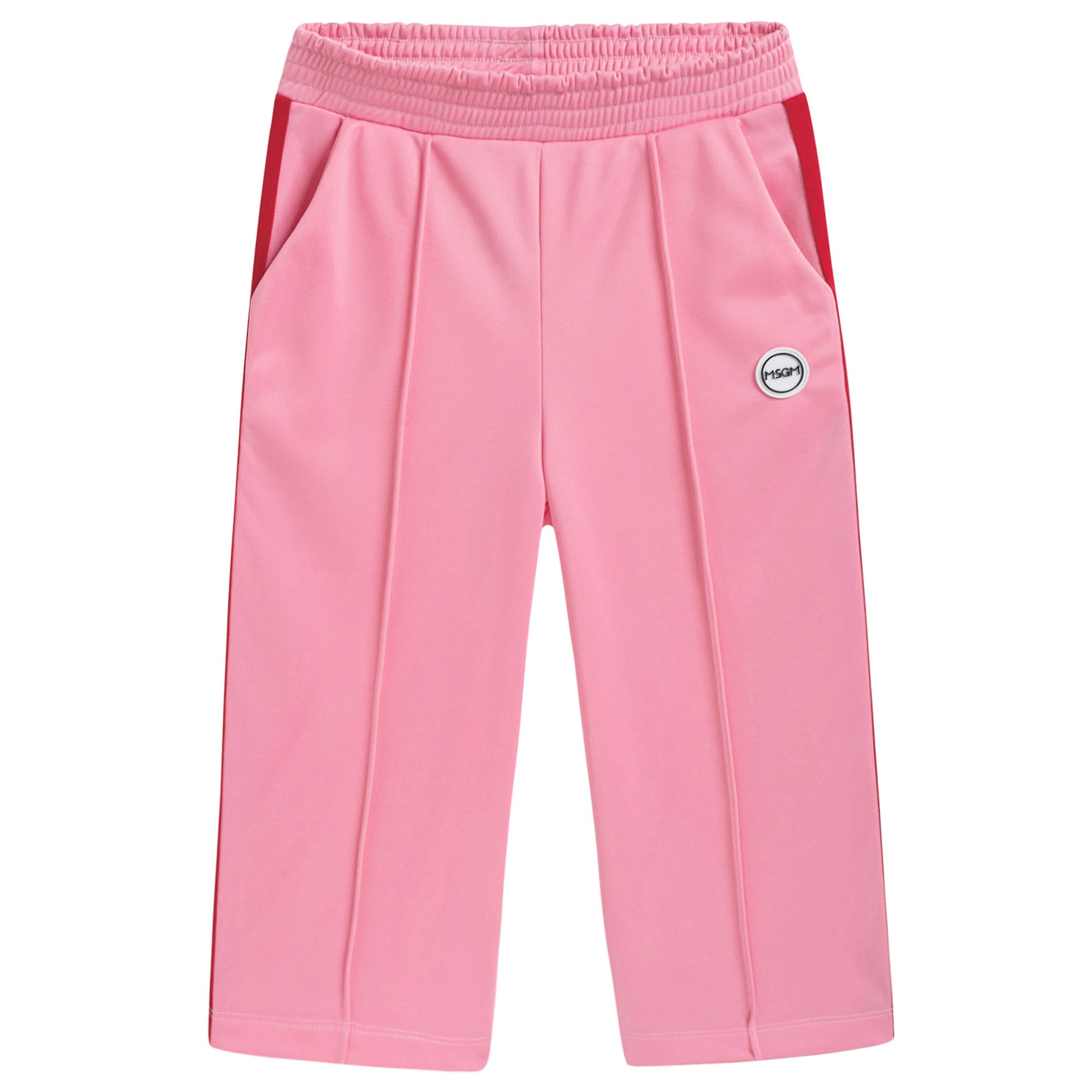 Girls Pink Jersey Shorts With Red Trim