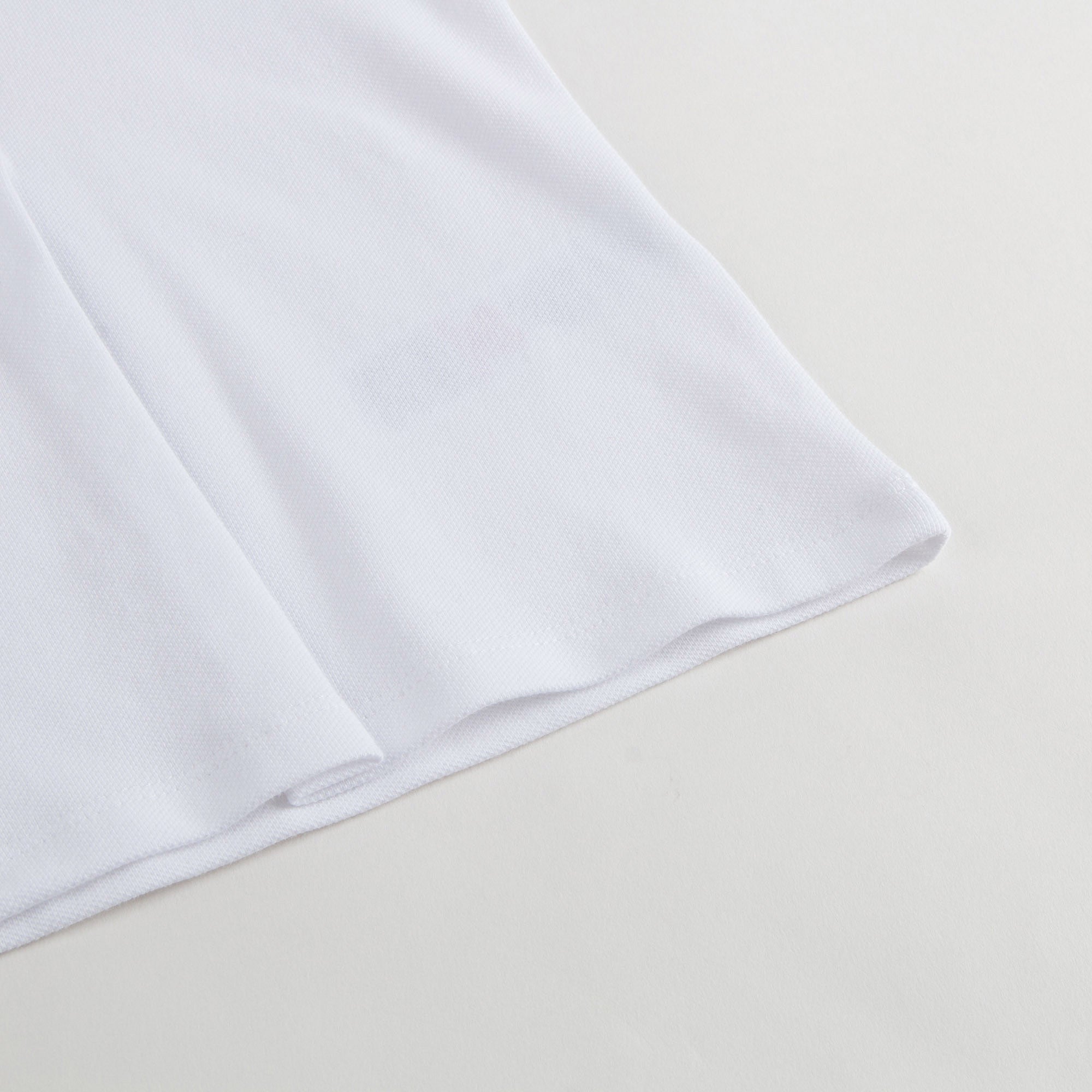 Baby Girls White Polo Shirt With Check Ruffles