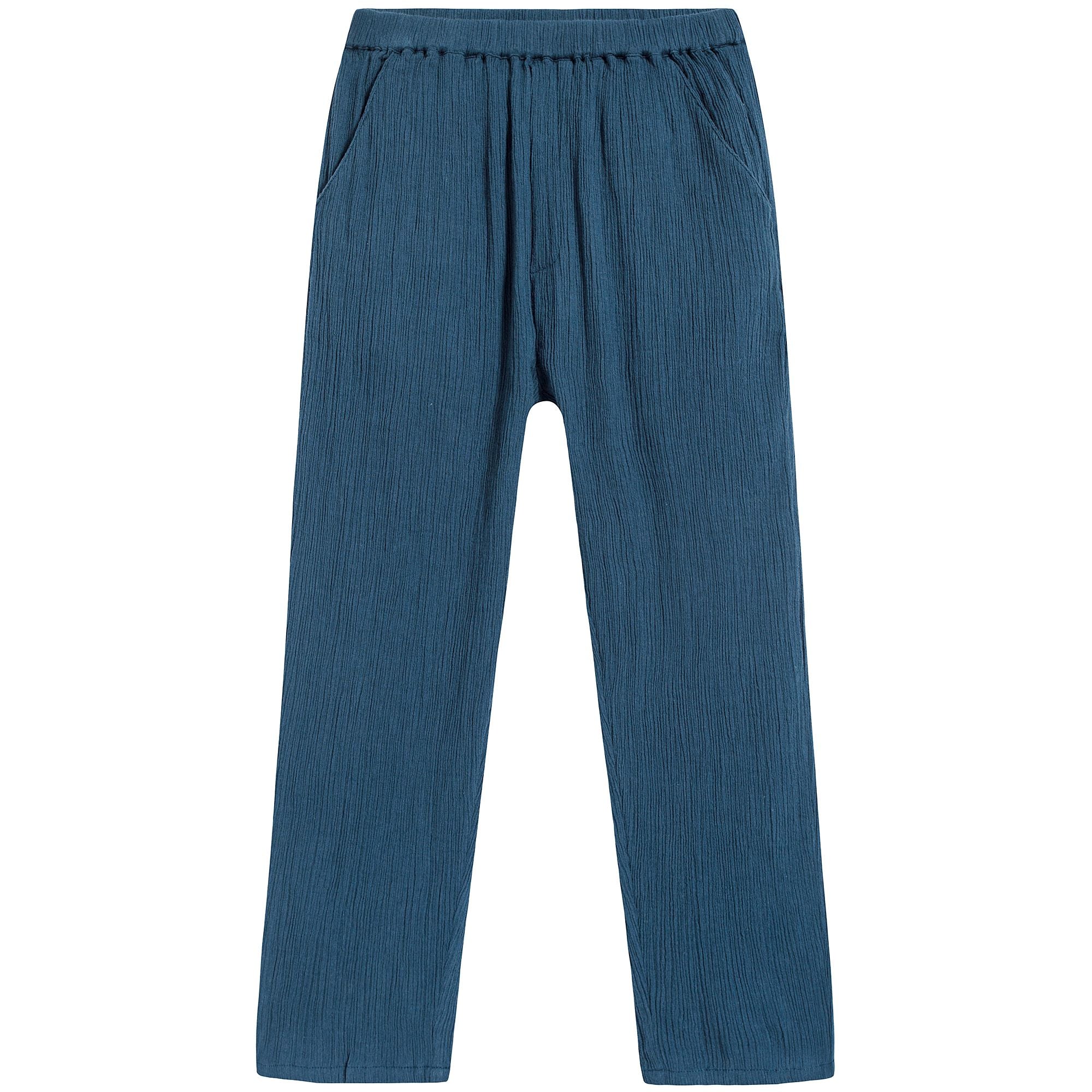 Girls Navy Cotton Trousers