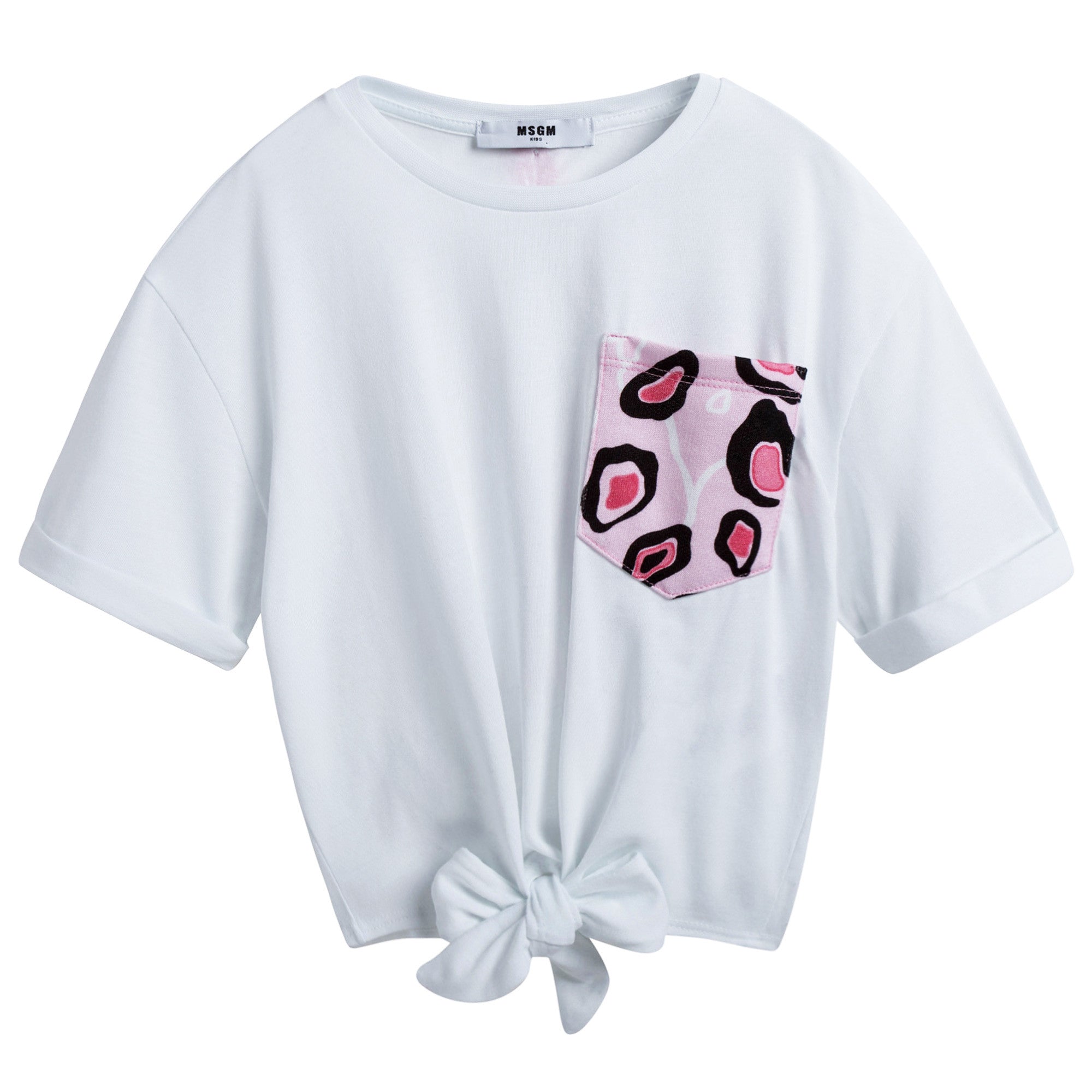 Girls White Cotton T-shirt