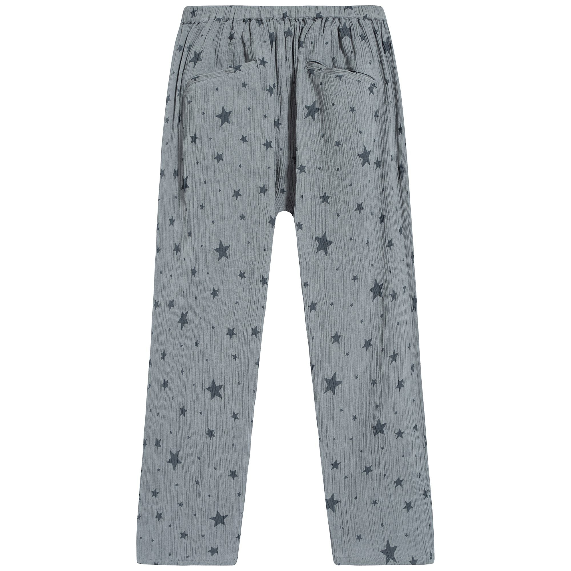 Girls Light Blue Star Cotton Trousers