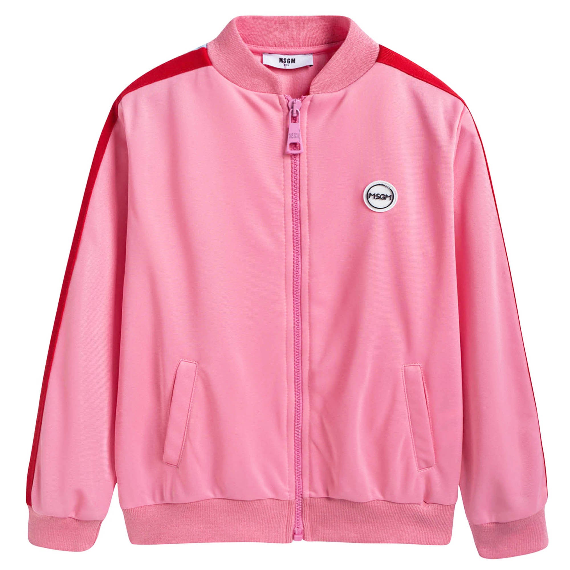 Girls Pink Logo Triacetat Unisex Jacket