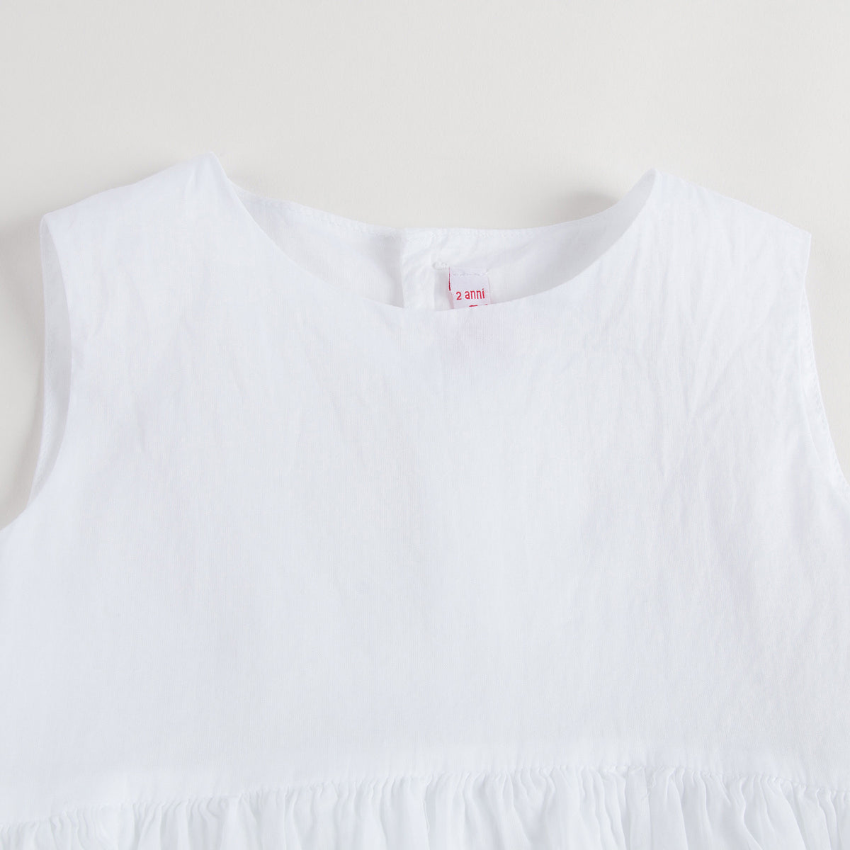 Girls White Cotton Sleeveless Frill T-Shirt - CÉMAROSE | Children's Fashion Store - 3