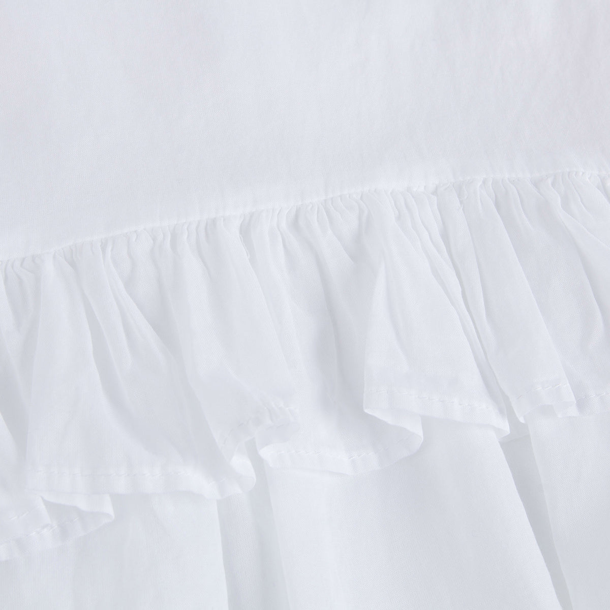 Girls White Cotton Sleeveless Frill T-Shirt - CÉMAROSE | Children's Fashion Store - 4