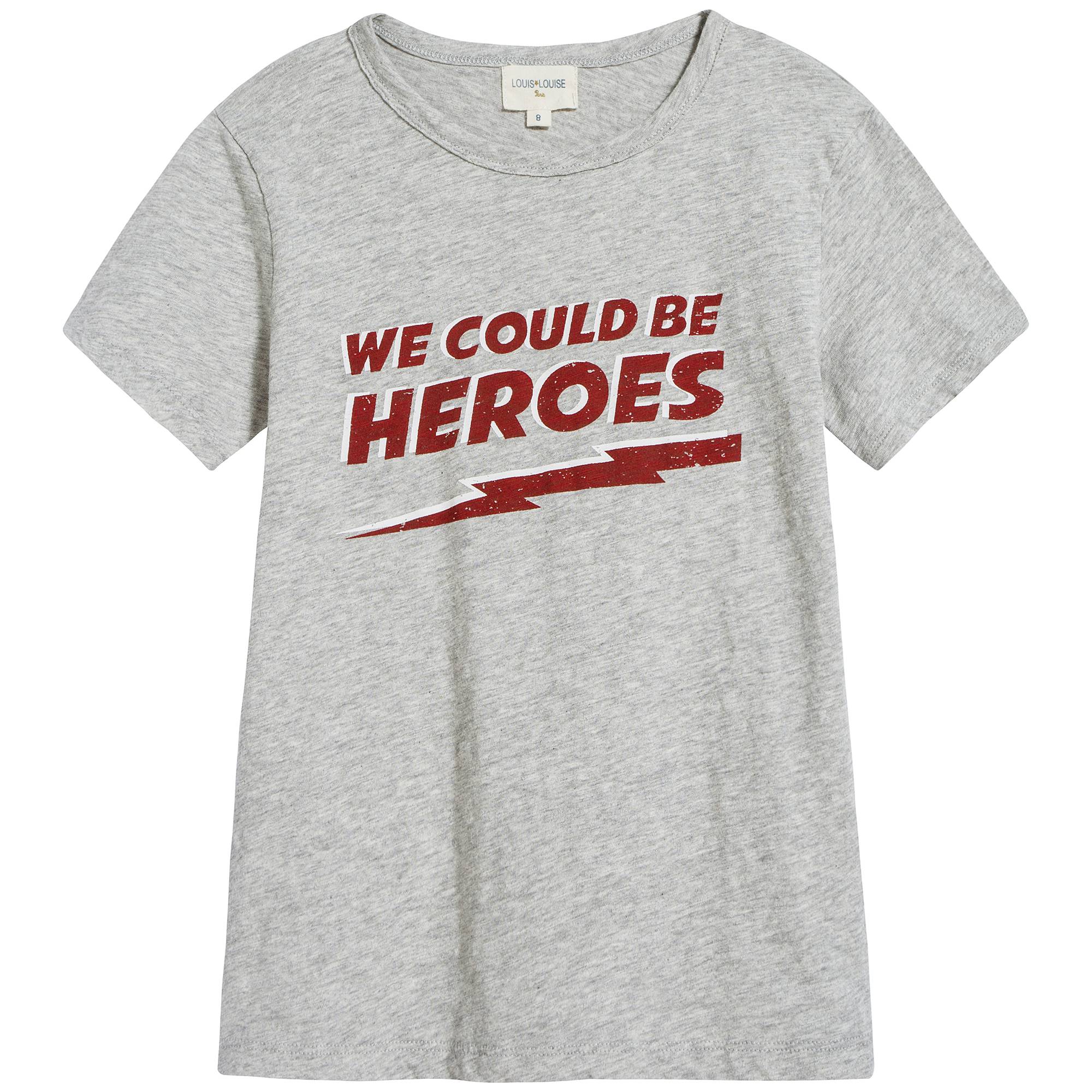 Girls Grey Logo Cotton T-shirt