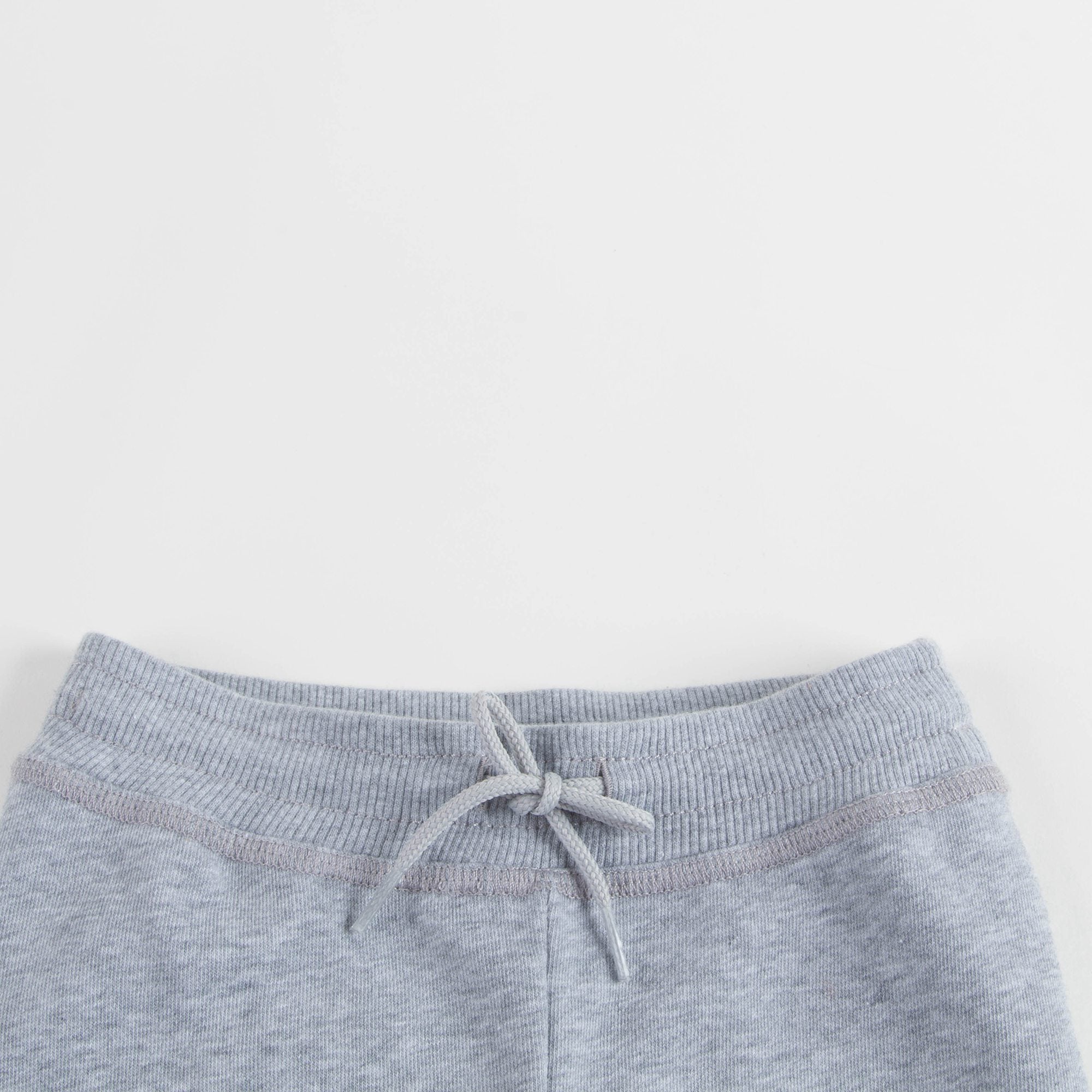Girls Marl Grey Logo Cotton Trousers