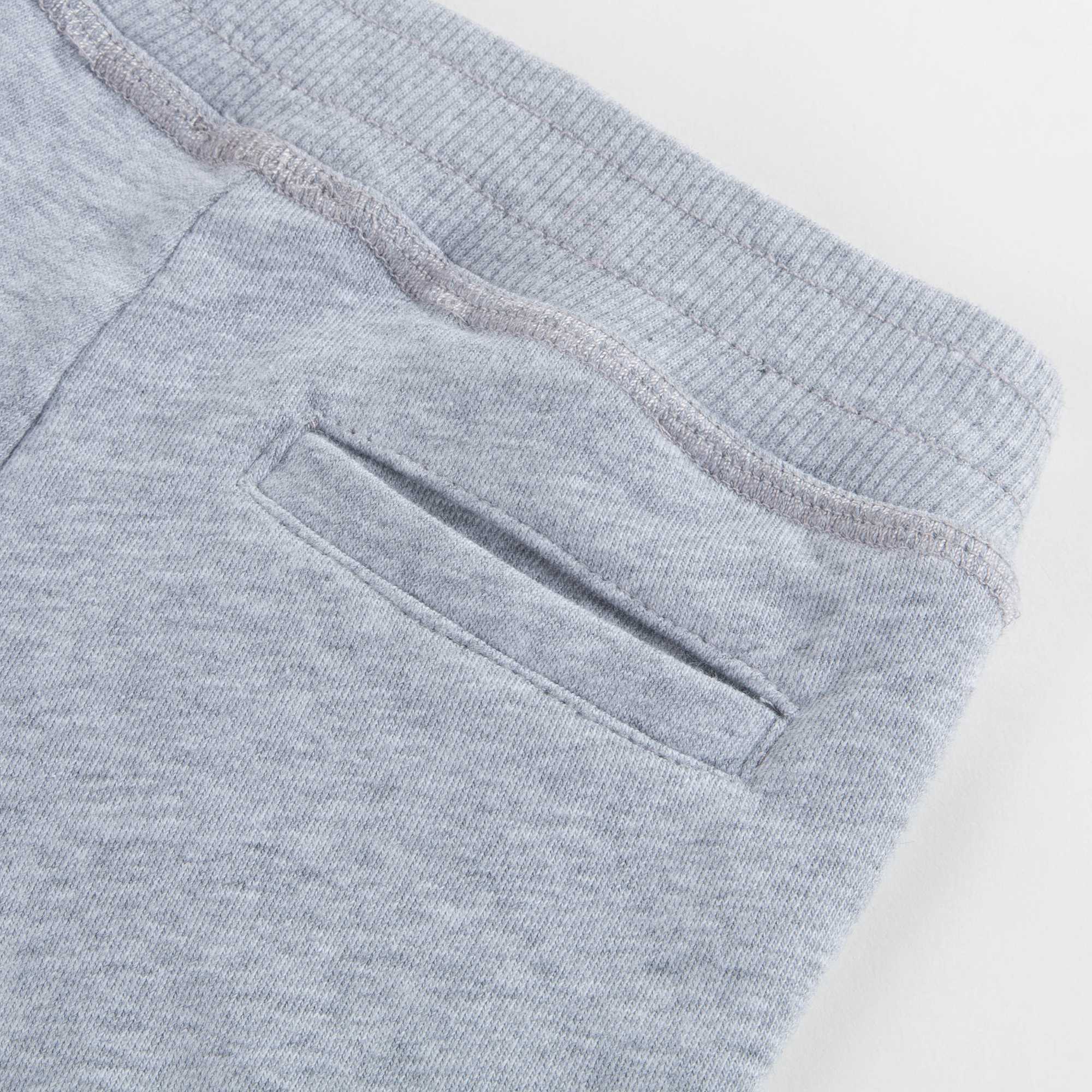 Girls Marl Grey Logo Cotton Trousers