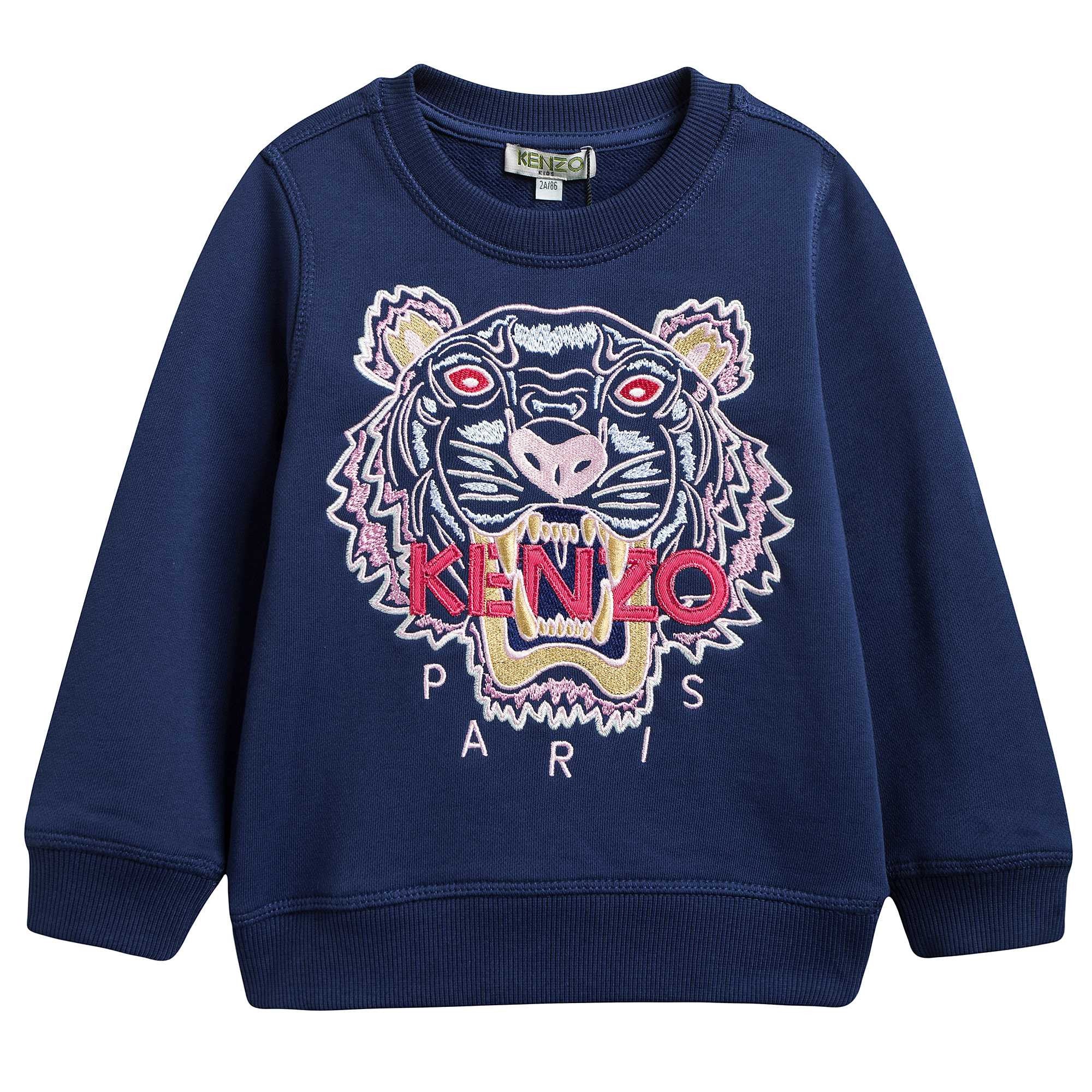 Girls Blue Tiger Sweatshirt
