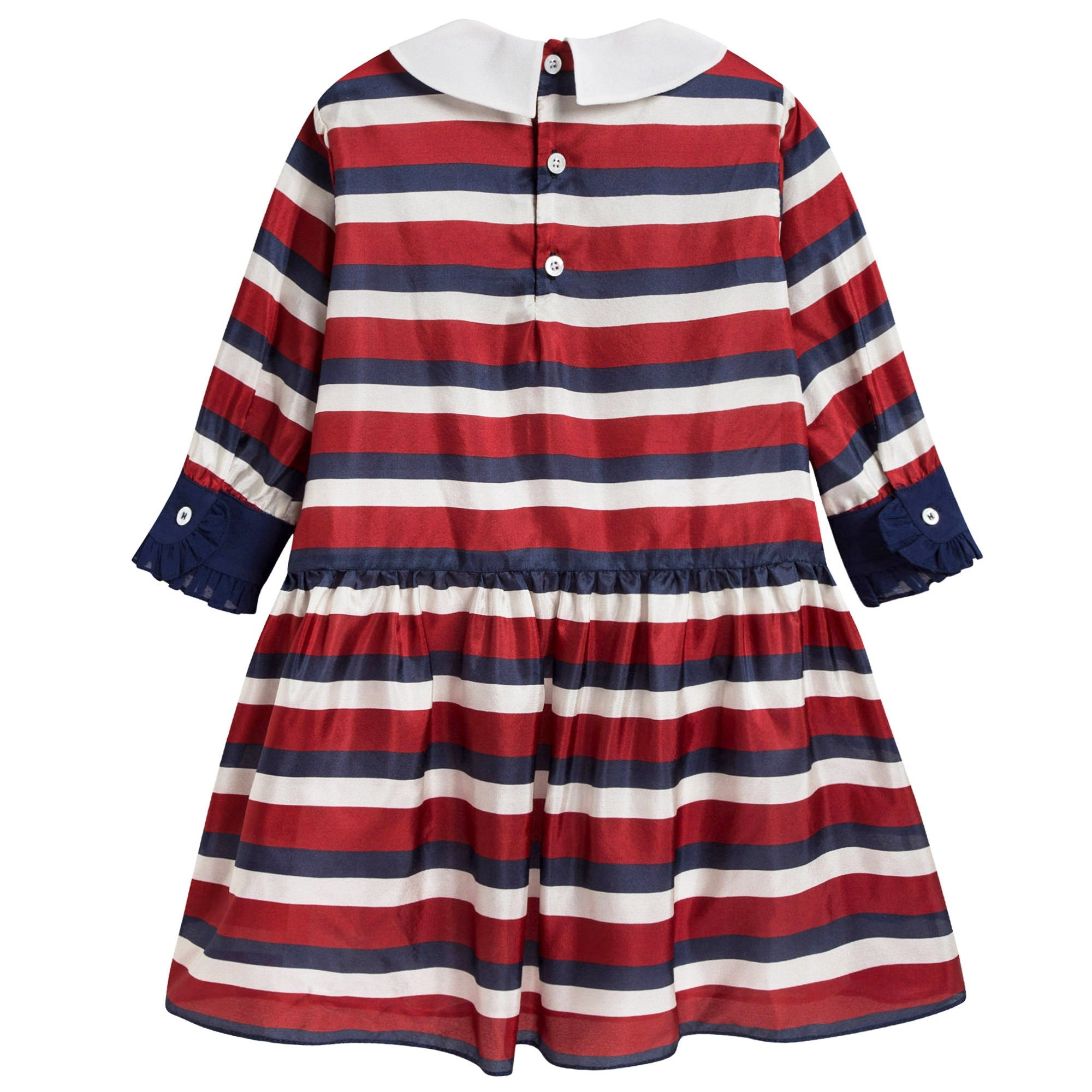 Girls Red & Blue Silk Dress