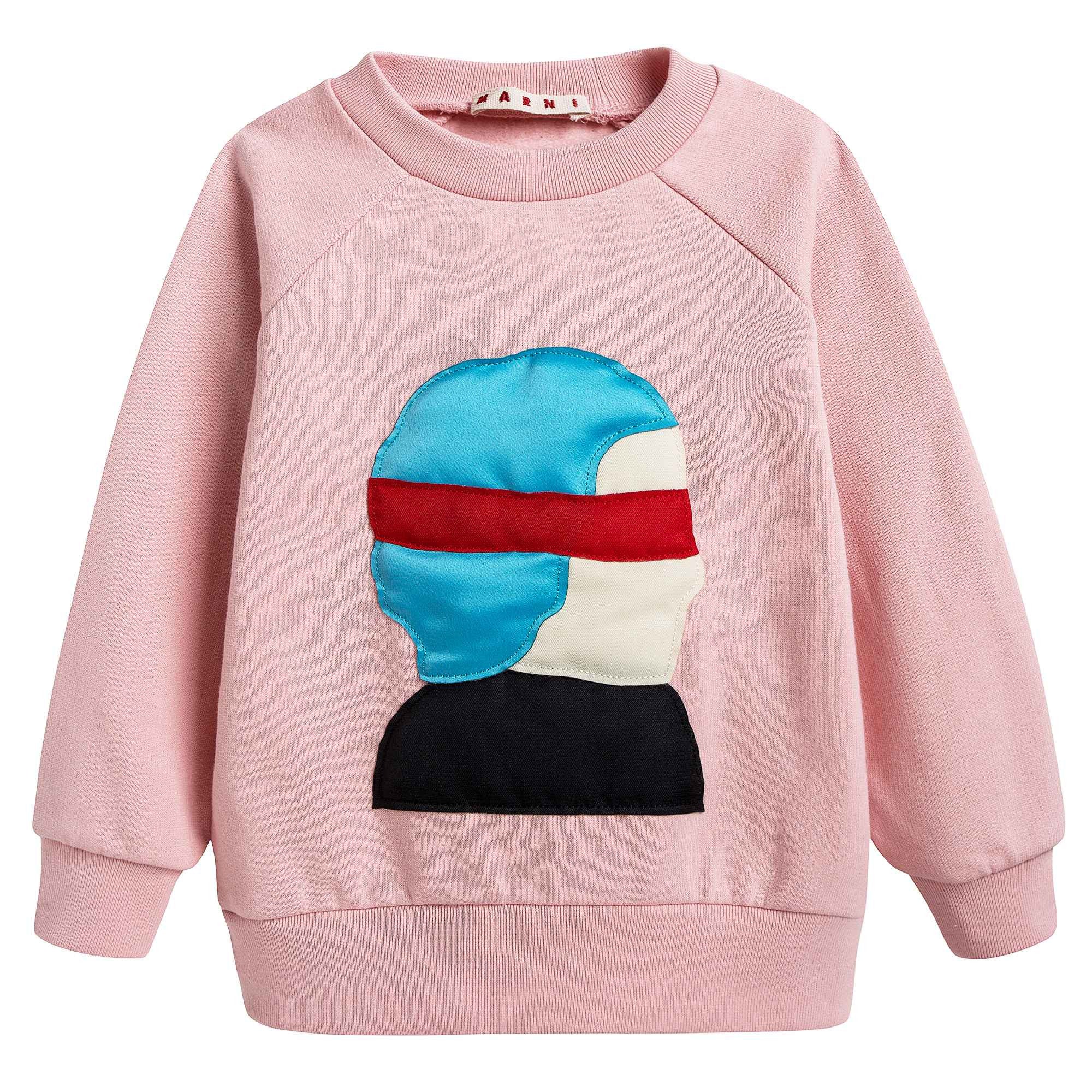 Girls Pink Cotton Sweatshirt