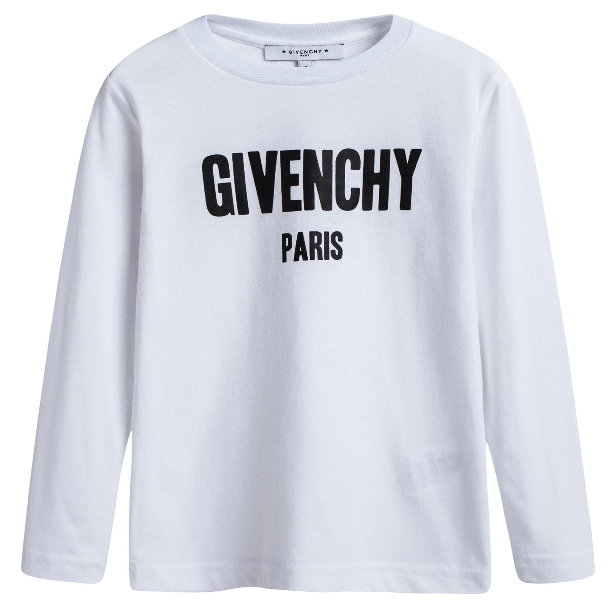 Boys White Logo Long Sleeves T-shirt