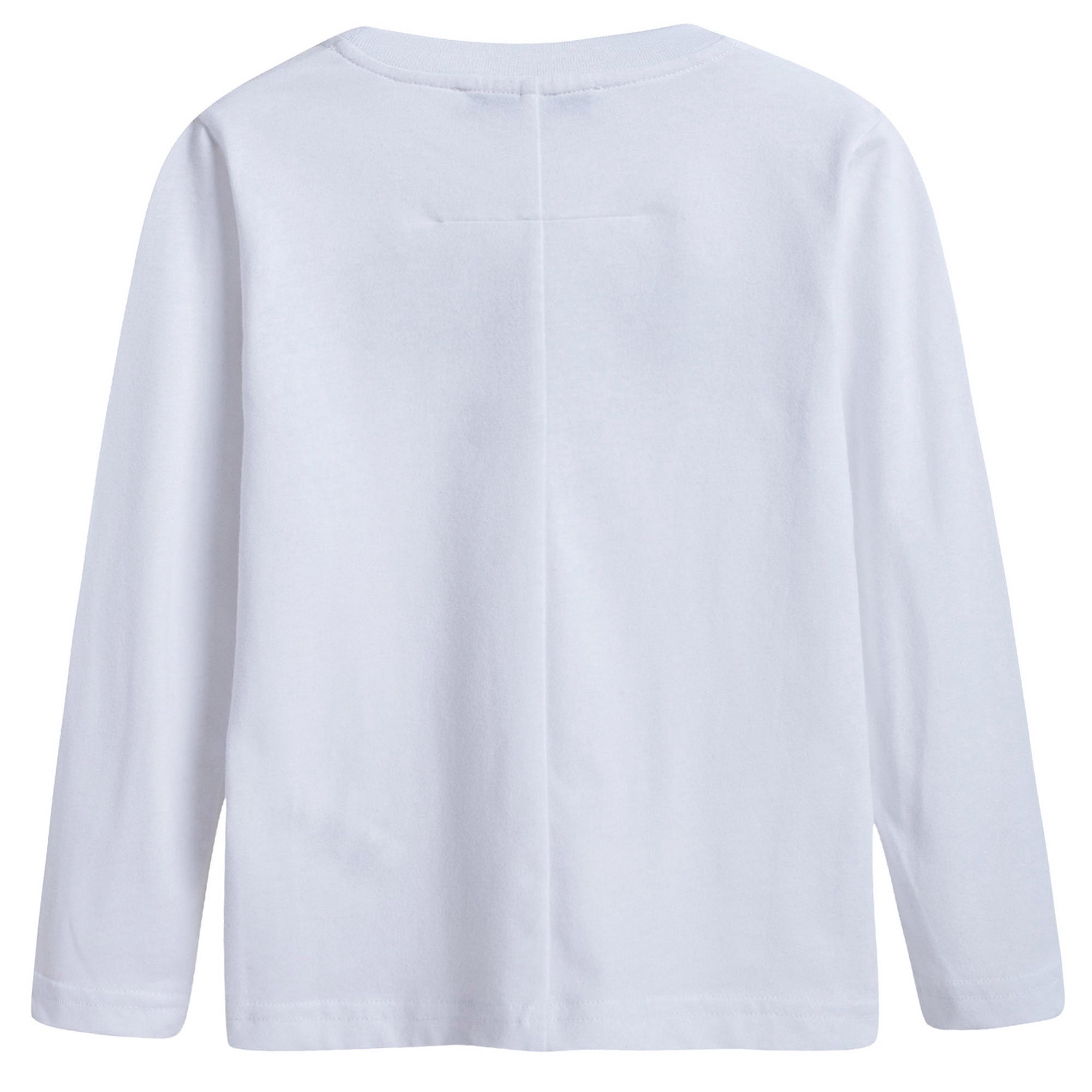 Boys White Logo Long Sleeves T-shirt