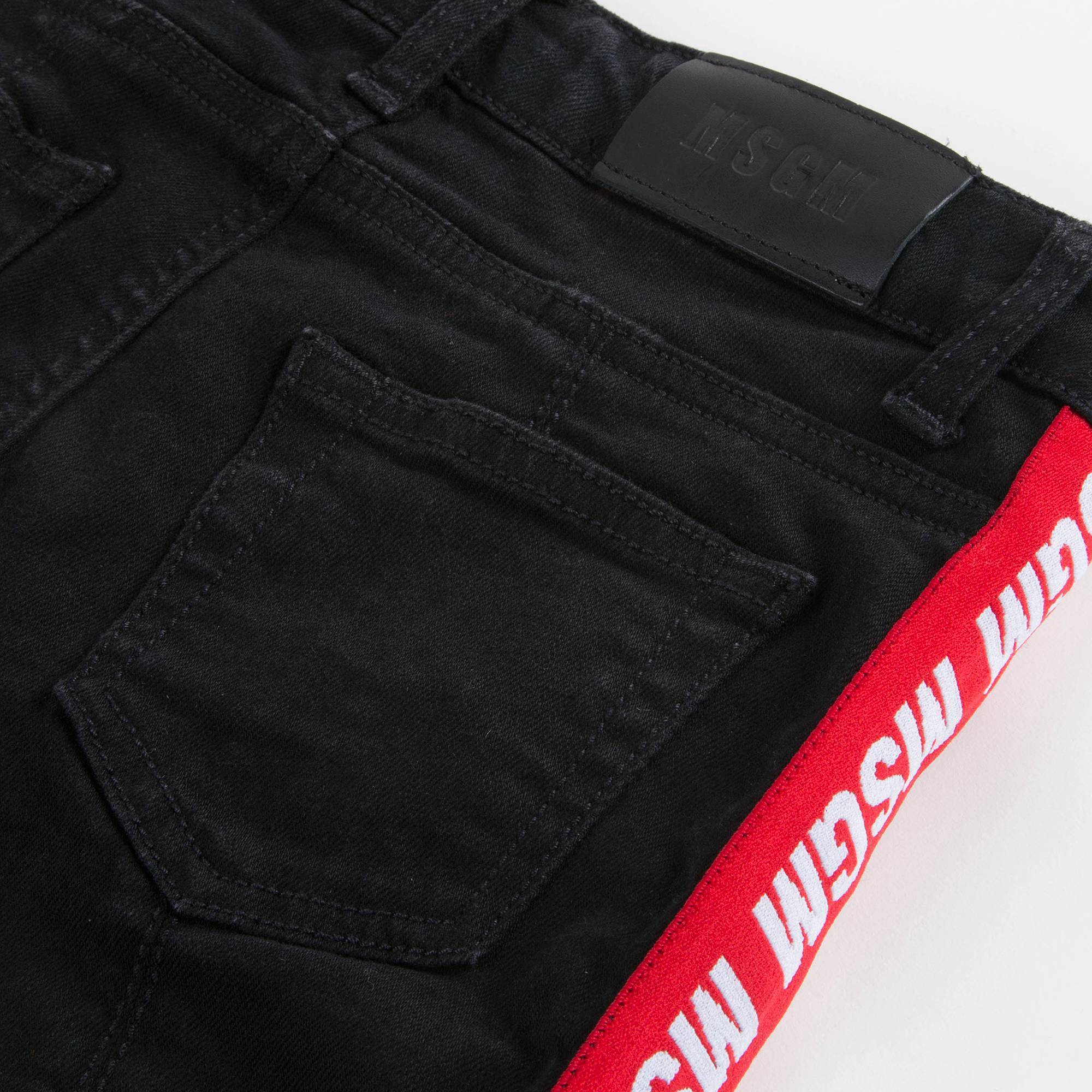 Girls Black Logo Cotton Trousers