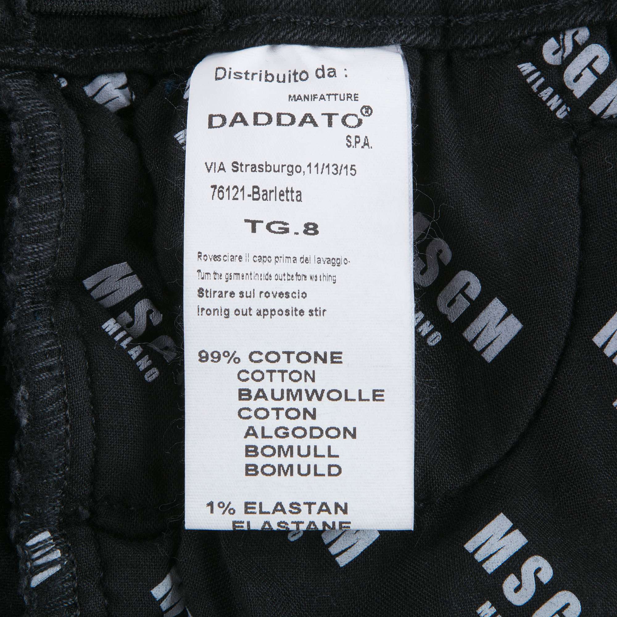 Girls Black Logo Cotton Trousers