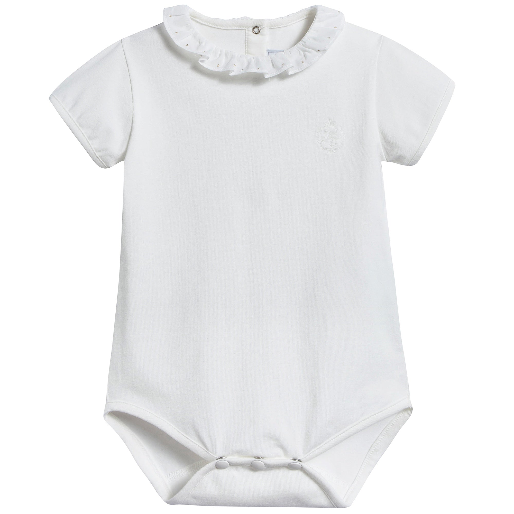 Baby Girls Nacre Cotton Babysuit