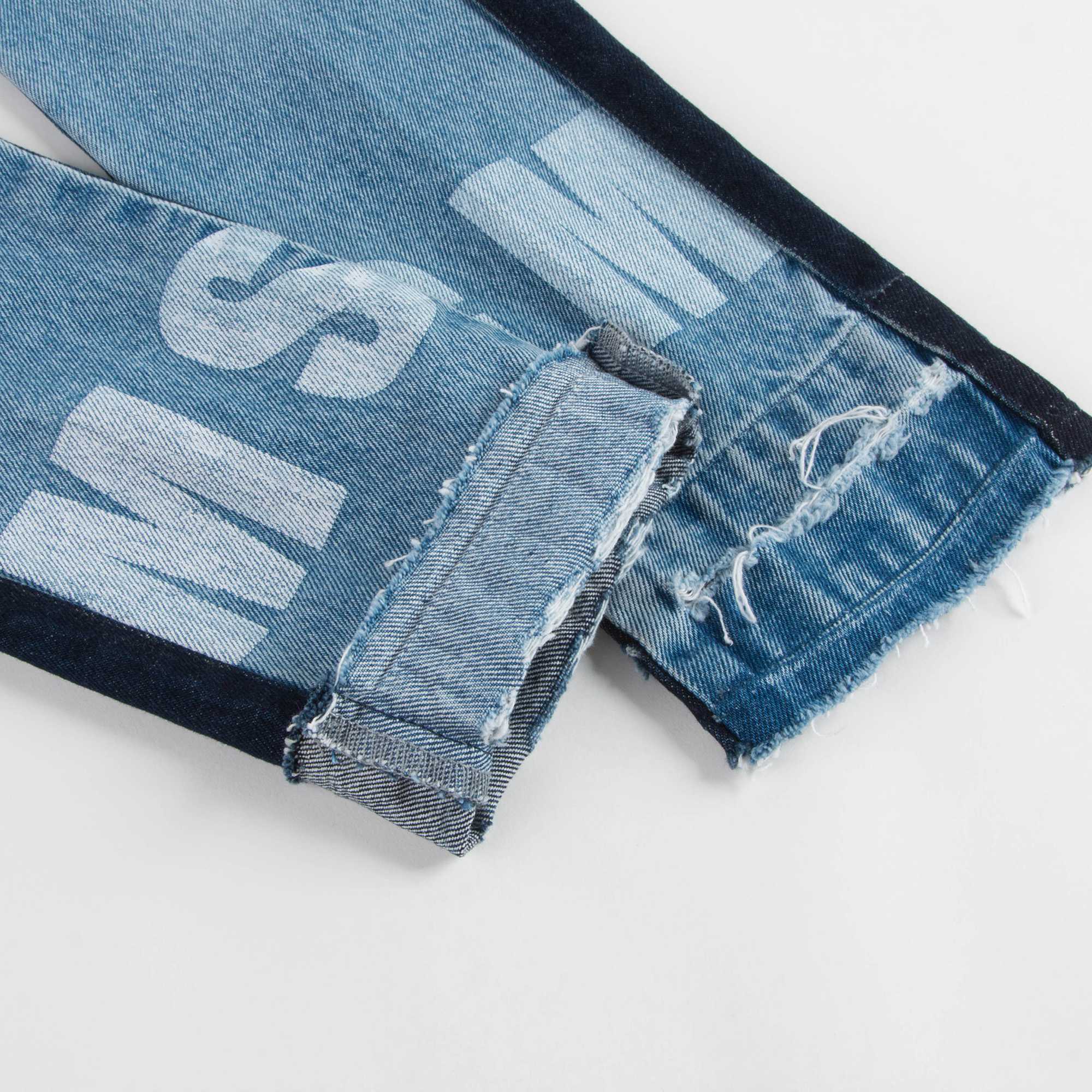 Girls Denim Blue Cotton Trousers