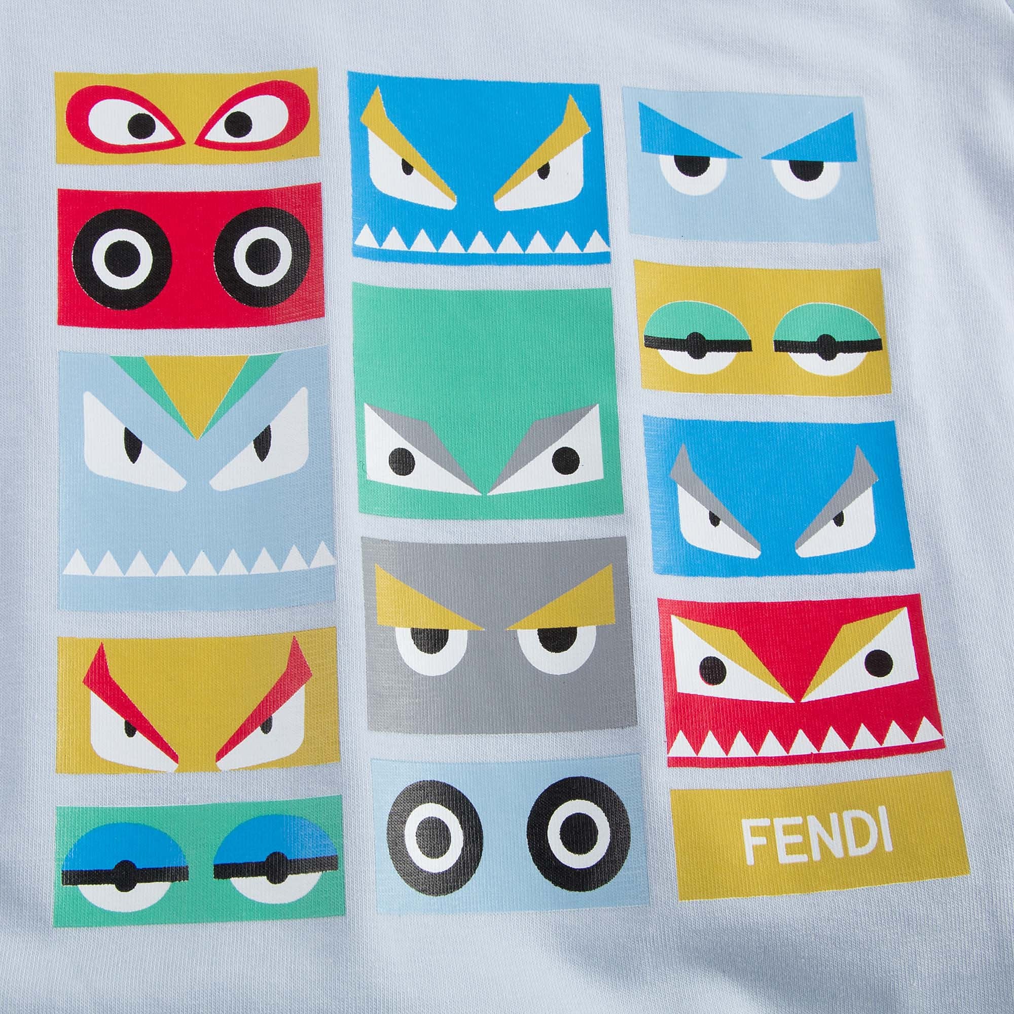 Baby Boys Light Blue T-Shirt With Multicolor Monster Print - CÉMAROSE | Children's Fashion Store - 4