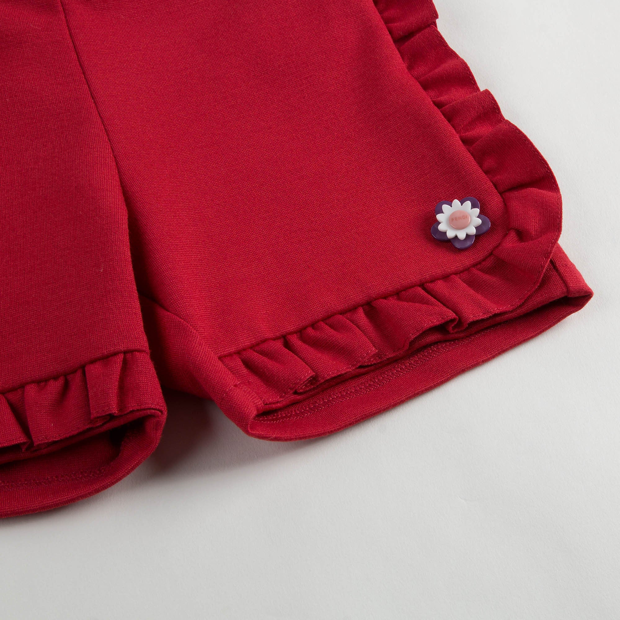 Baby Girls Red Ruffled Edge Trims Short - CÉMAROSE | Children's Fashion Store - 5