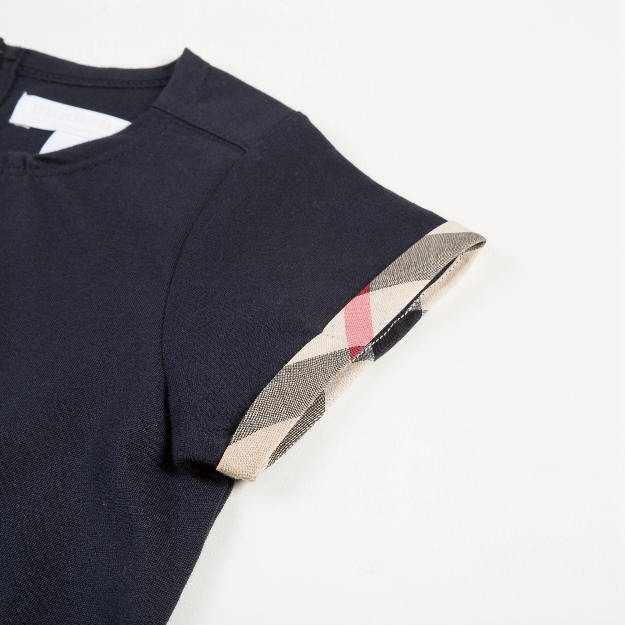 Girls Navy Blue Cotton T-shirt