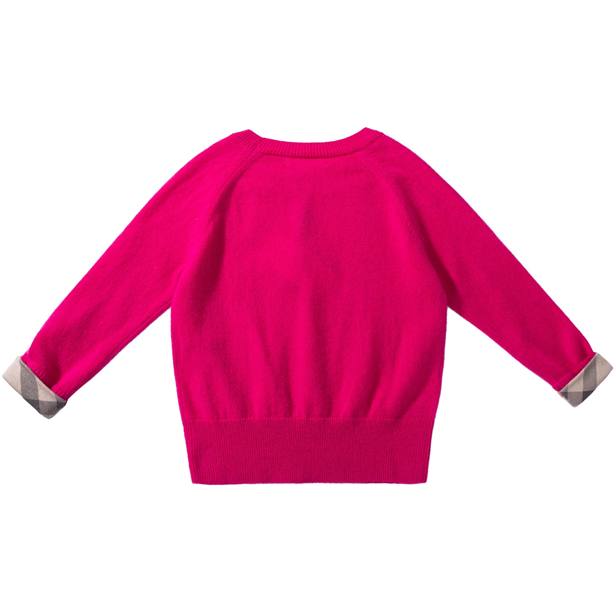 Girls Bright Crimson Pink Cashmere Sweater