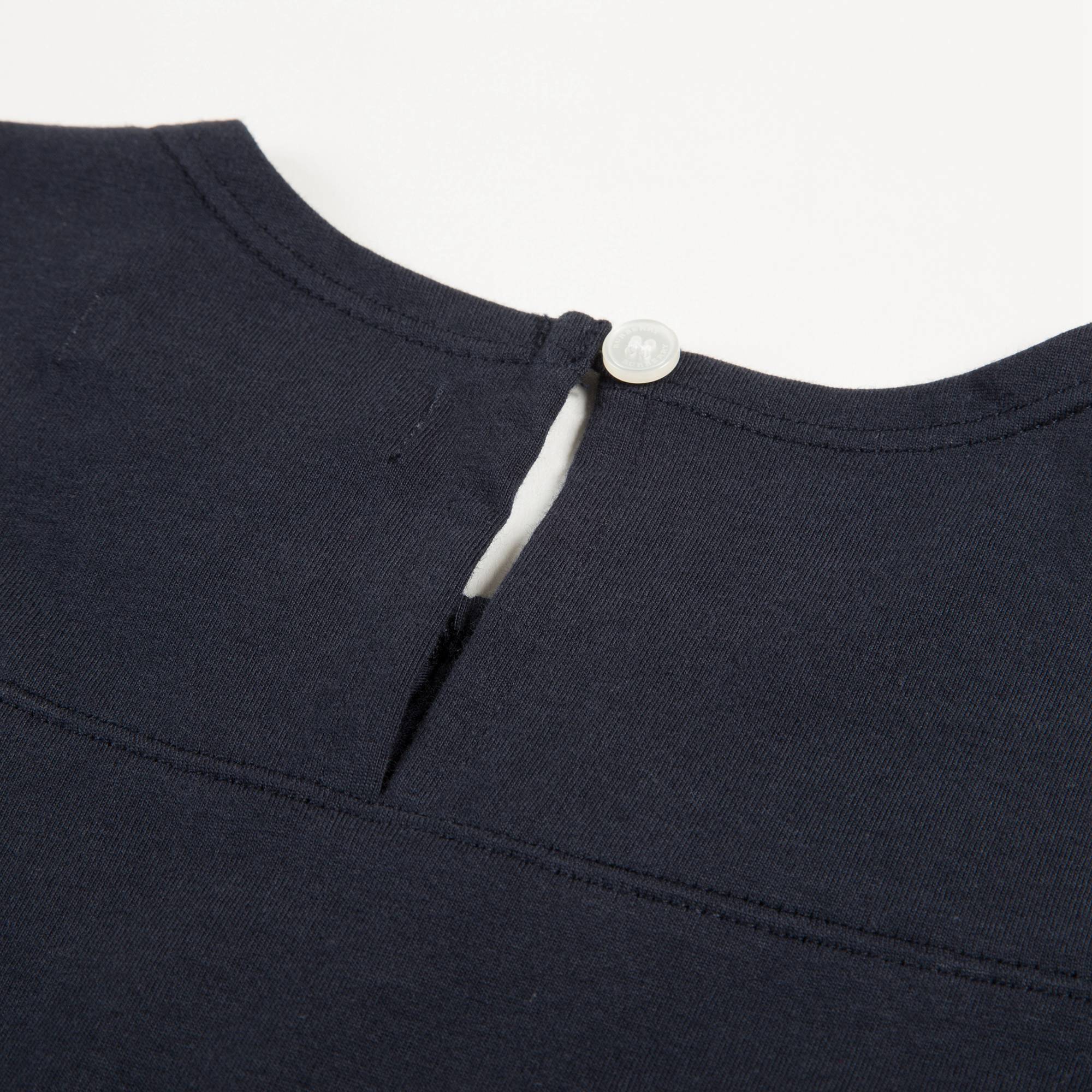Girls Navy Blue Cotton T-shirt