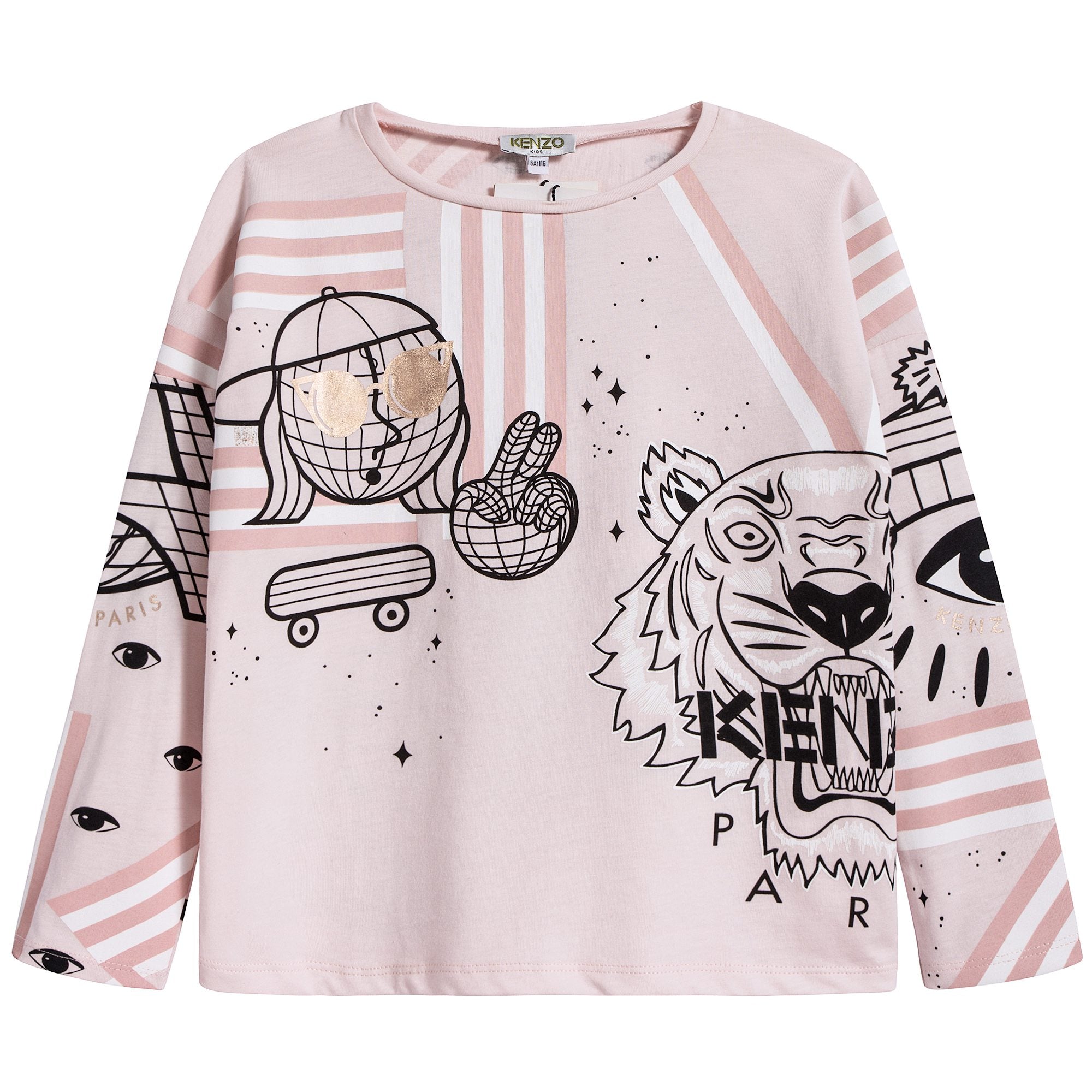 Girls Light Pink Logo Cotton T-shirt