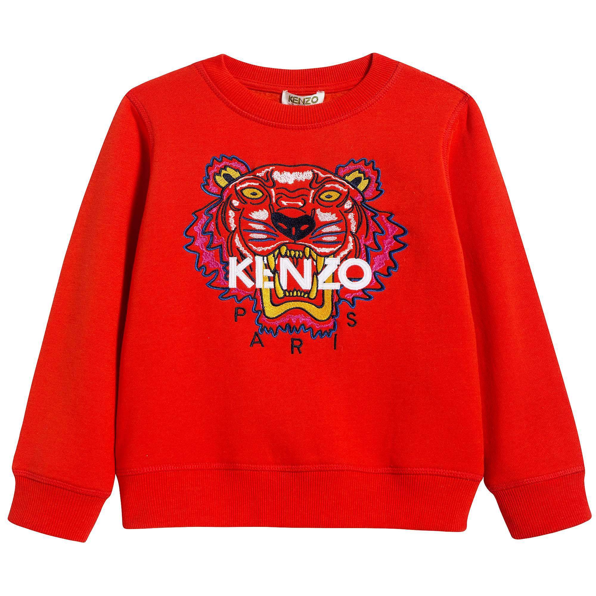 Girls Dark Orange Tiger Logo Sweatshirt