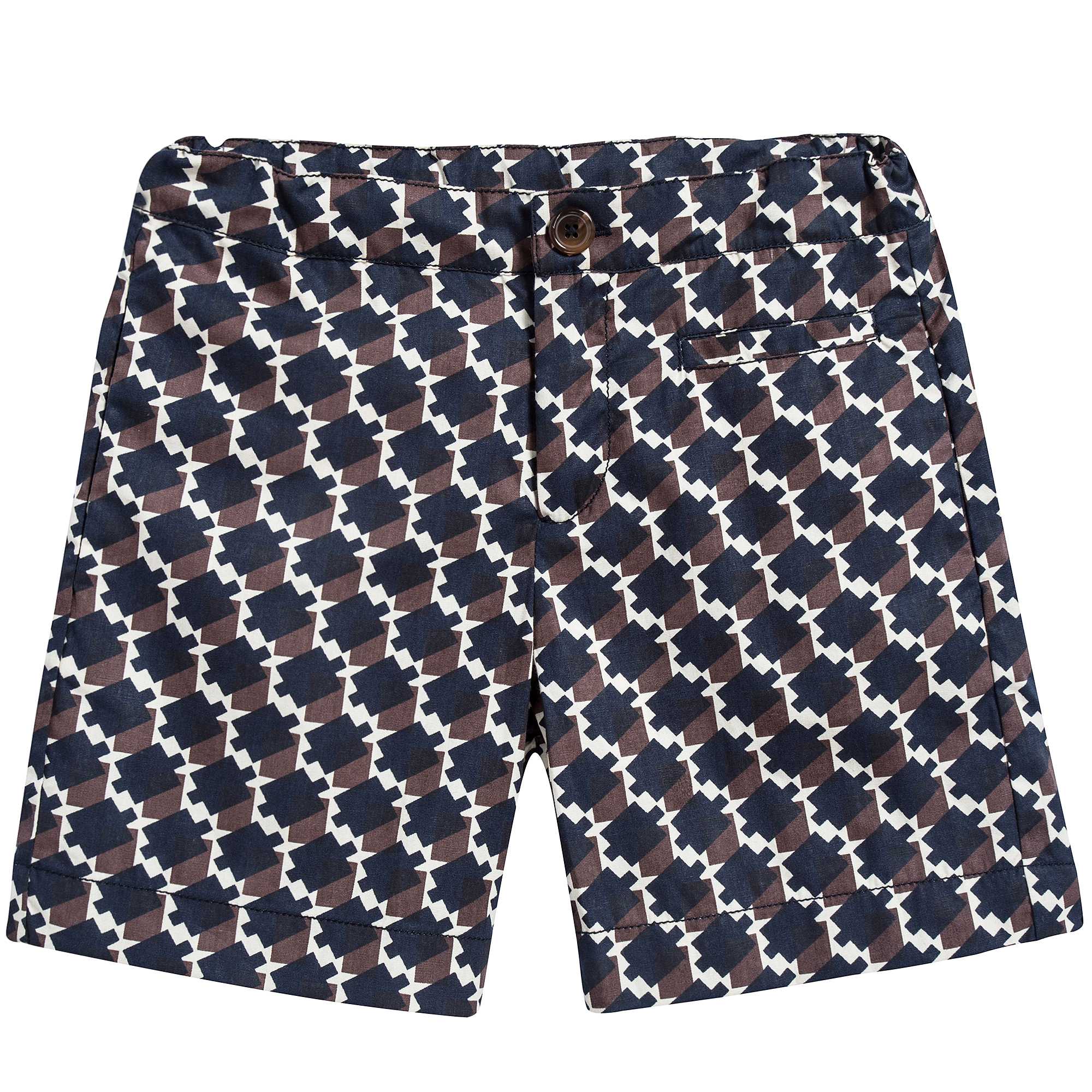 Girls & Boys Blue & Chocolate Woven Shorts
