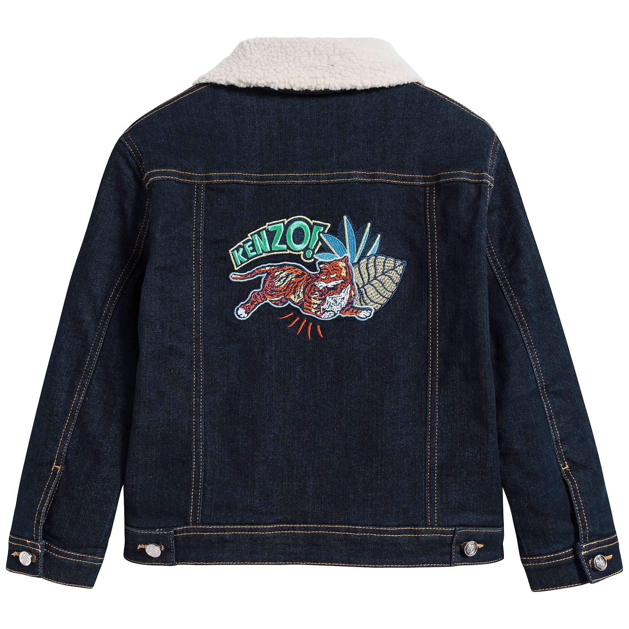 Girls Denim Black Coat