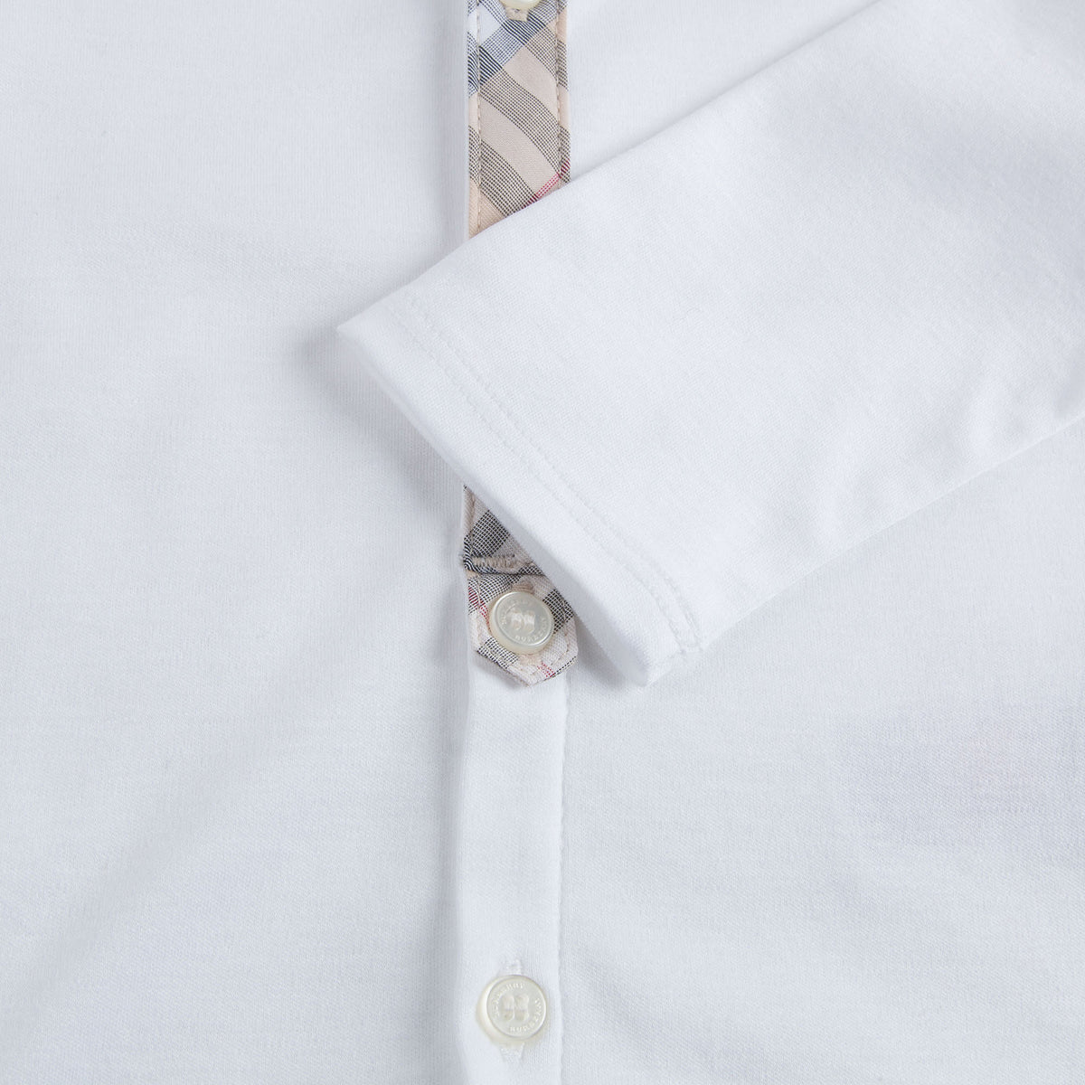 Baby Boys&Baby Girls White With Check Collar Babysuits - CÉMAROSE | Children's Fashion Store - 5