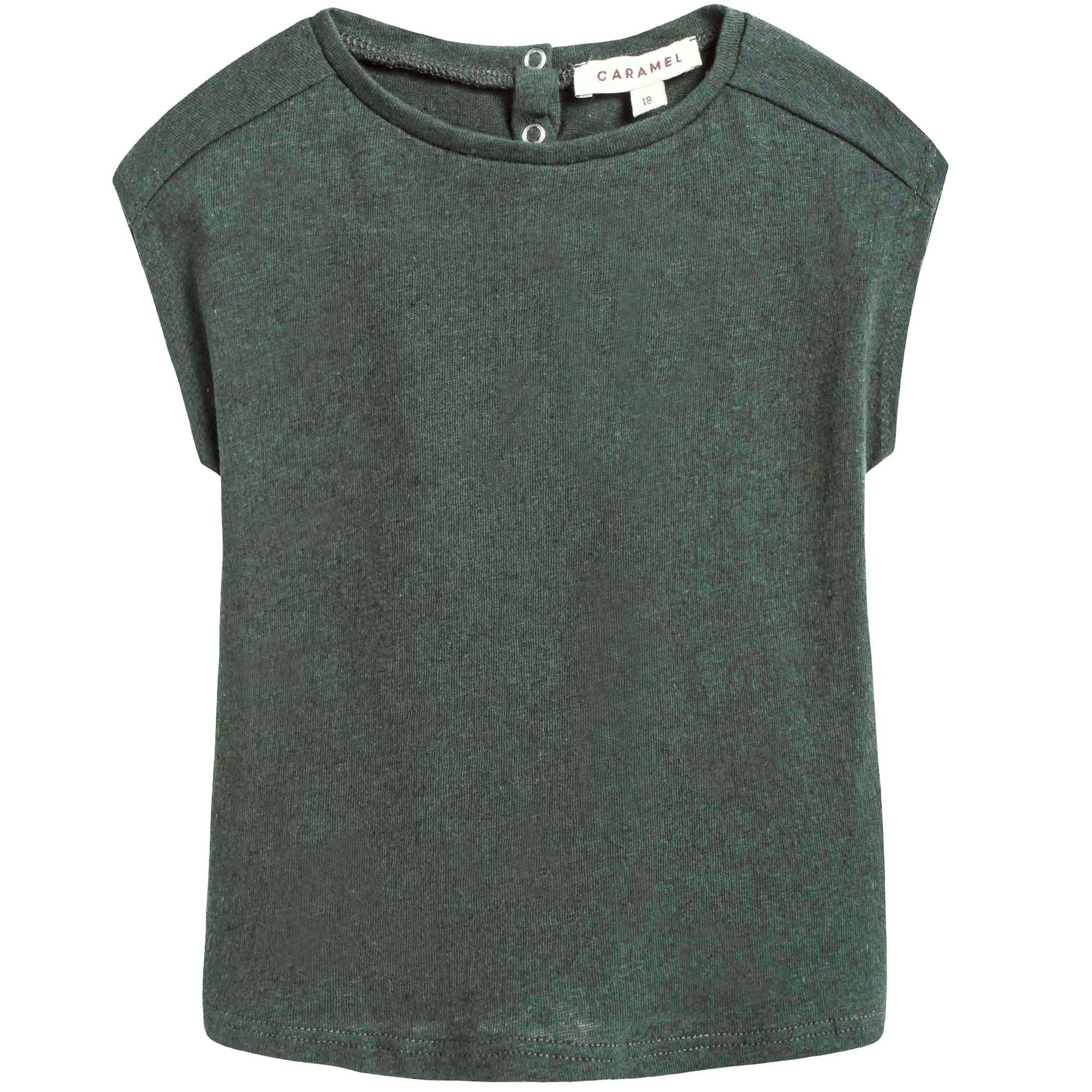 Baby Girls Dark Green Cotton T-shirt