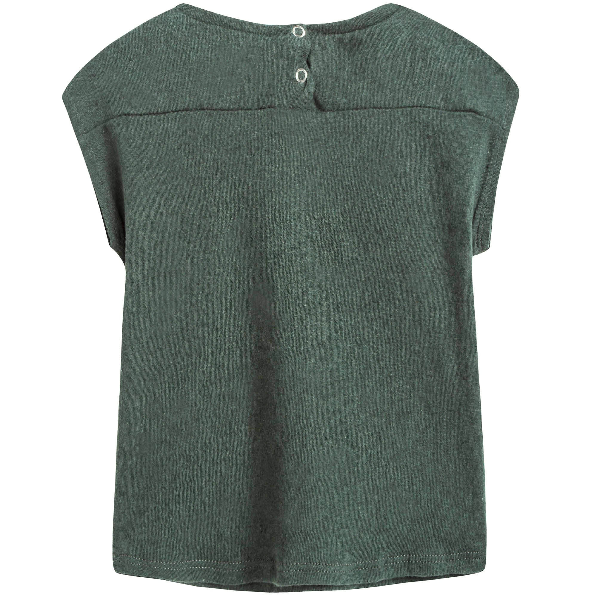 Baby Girls Dark Green Cotton T-shirt