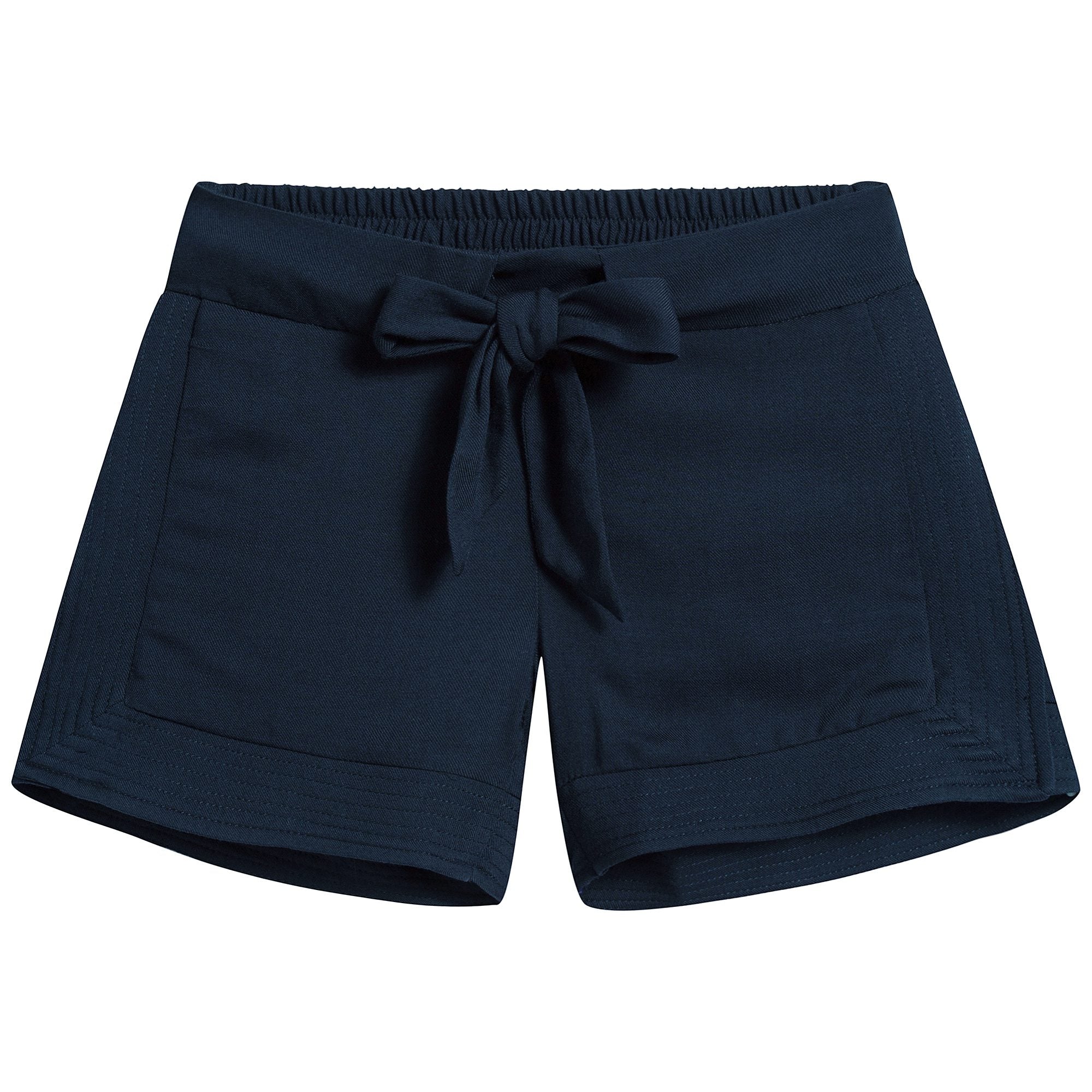 Girls Navy Blue Viscose Shorts