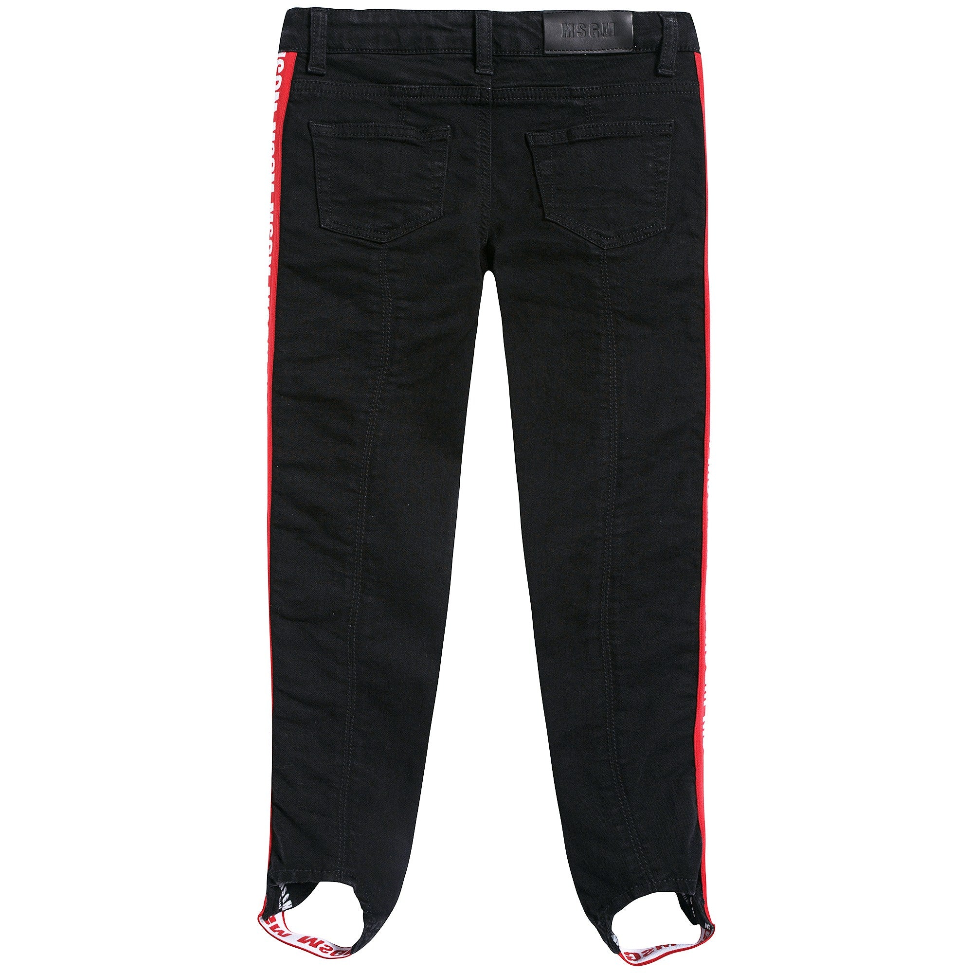 Girls Black Logo Cotton Trousers