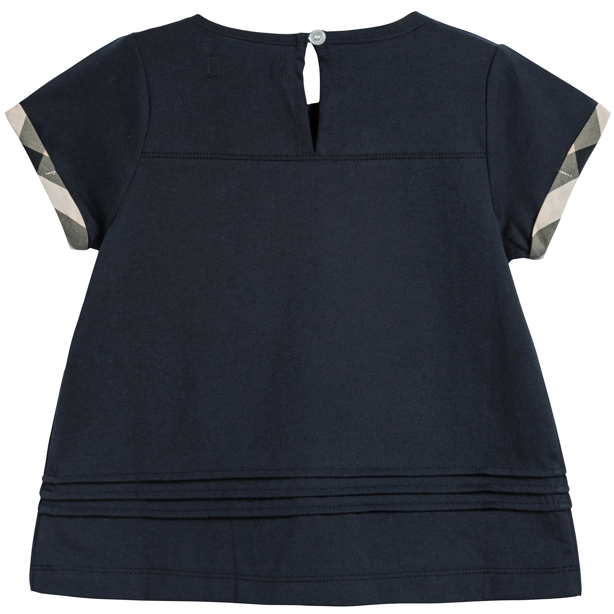 Girls Navy Blue Cotton T-shirt